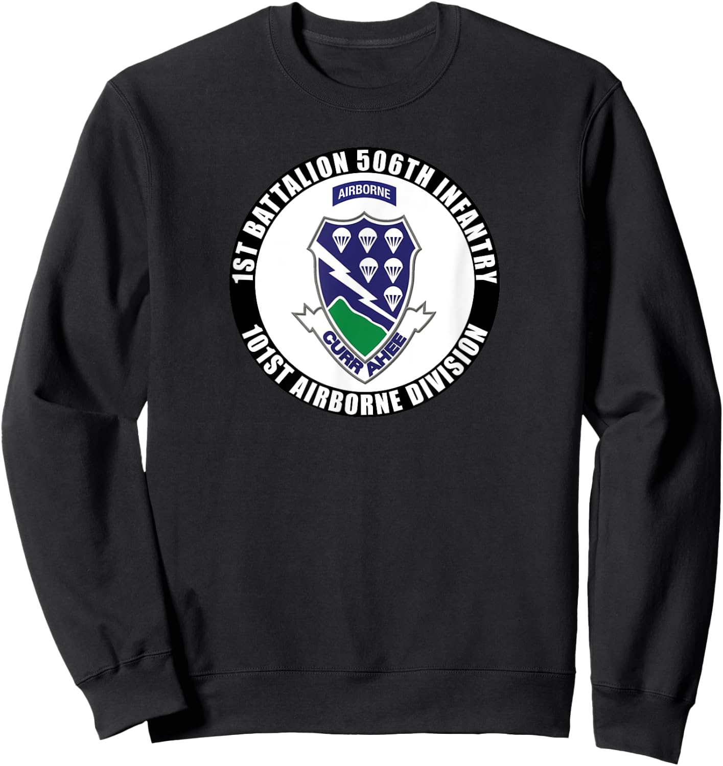 SoldierTees 1st Battalion 506th Infantry, 101st Airborne Division Veteran - Men's Black Classic Fit Short Sleeve - Small Sweatshirt - Sweatshirt | Black