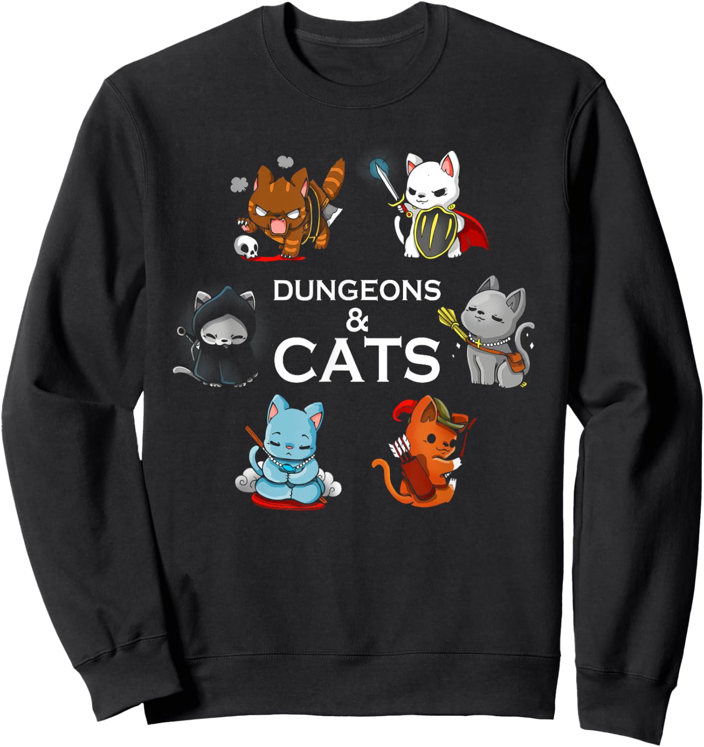 Classic Art Love Cat Cute Kitten Halloween Costume Dragons Women Kids Sweatshirt - Sweatshirt | Black