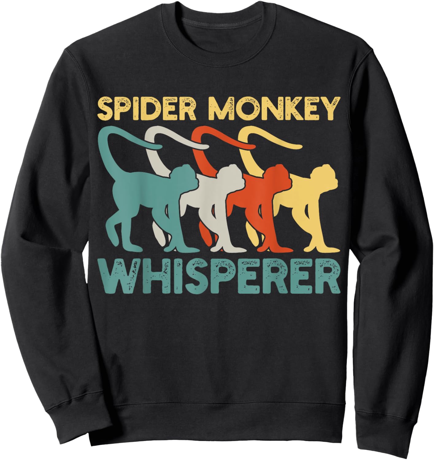 Spider Monkey Retro Vintage Sweatshirt - Sweatshirt | Black