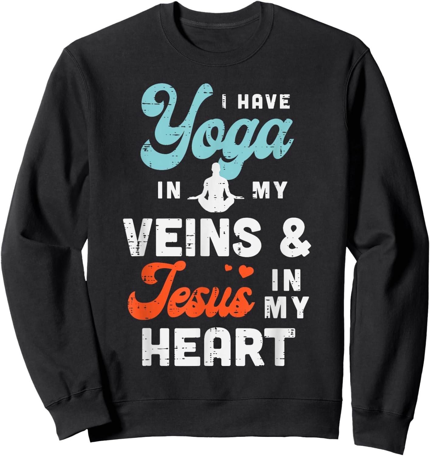 Yoga Veins Jesus Heart Asana Yogi God Jesus Christian Gift Sweatshirt - Sweatshirt | Black