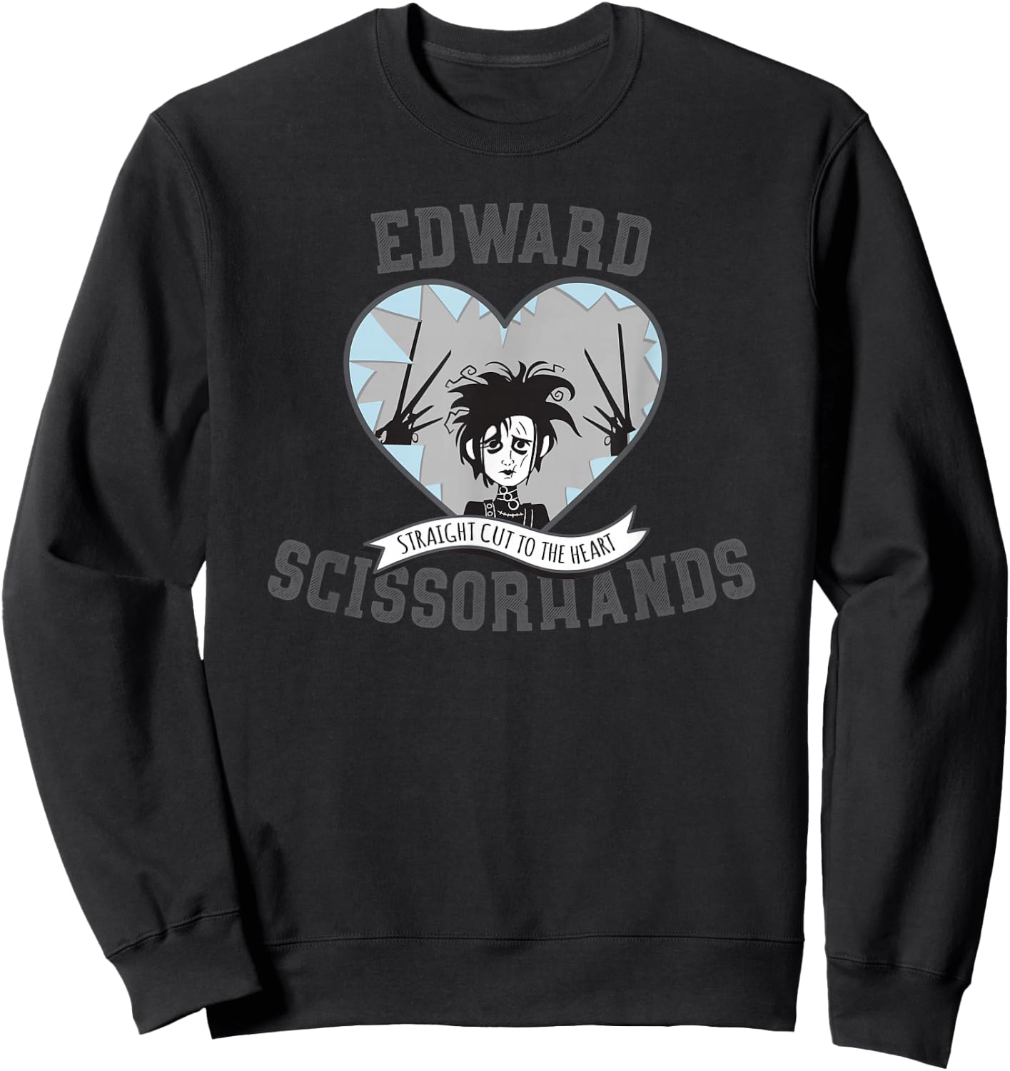 Tim Burton's Edward Scissorhands Straight Cut to The Heart Sweatshirt - Sweatshirt | Black