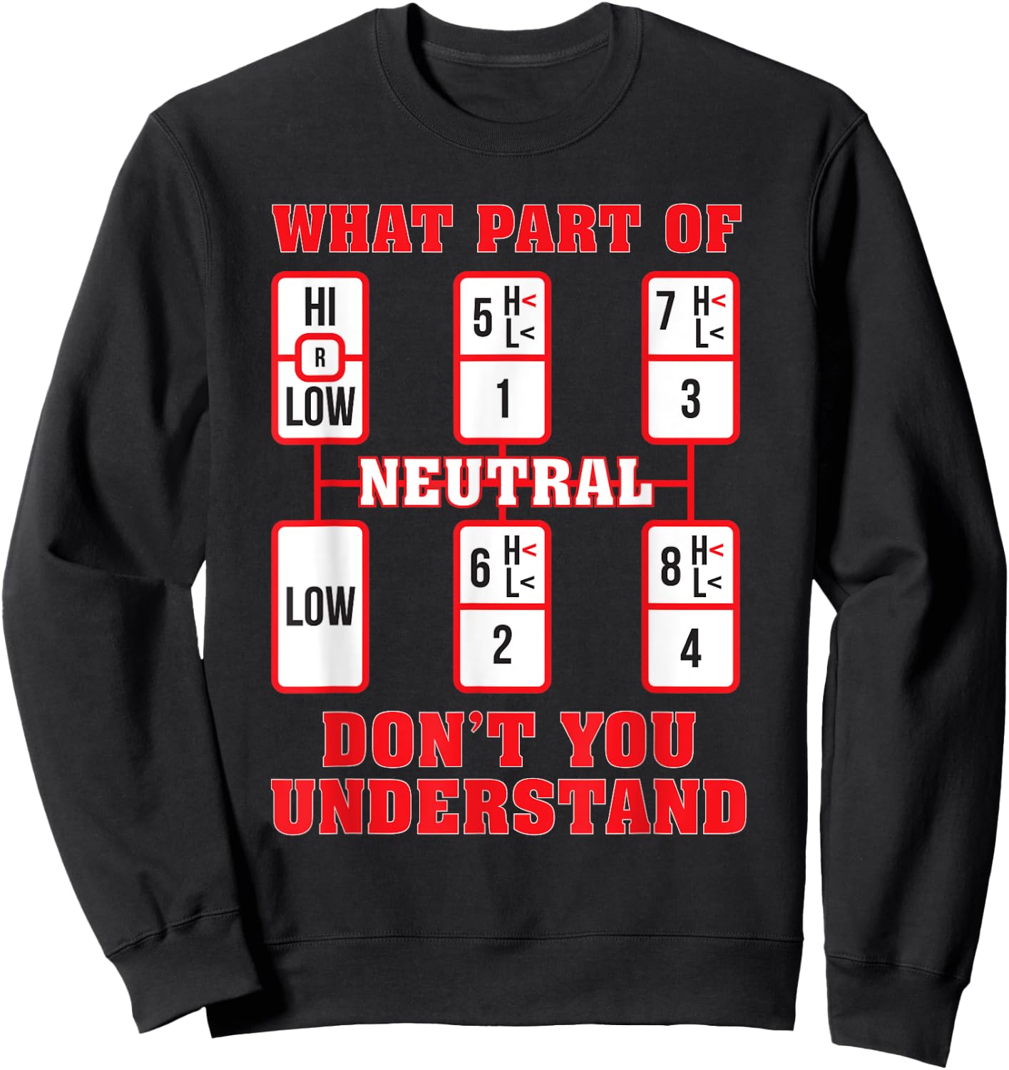 Funny Trucker Truck Shifting Manual Transmission Men Gifts Sweatshirt - Sweatshirt | Black