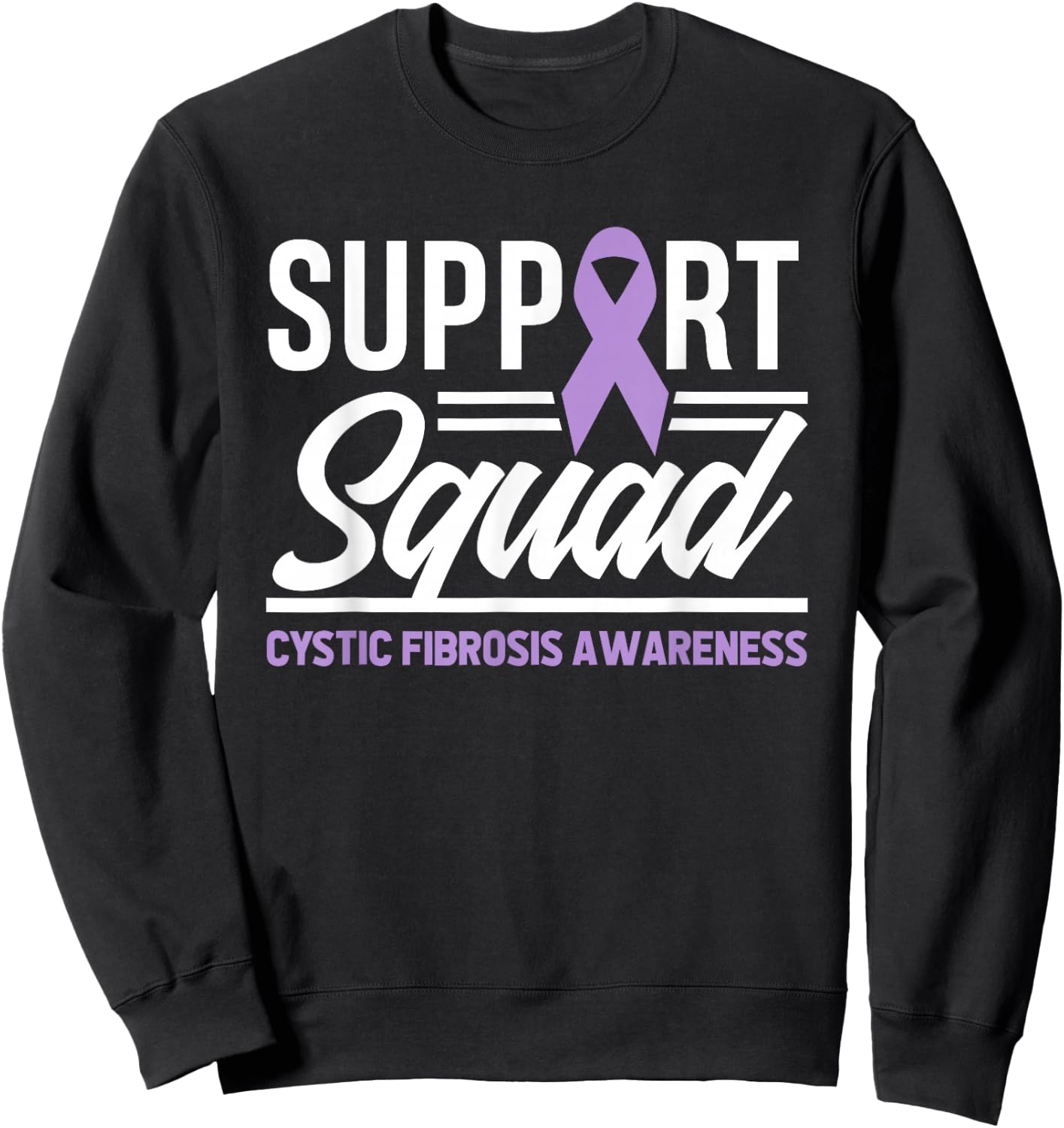 Cystic Fibrosis Support Squad Cystic Fibrosis Awareness Sweatshirt - Sweatshirt | Black