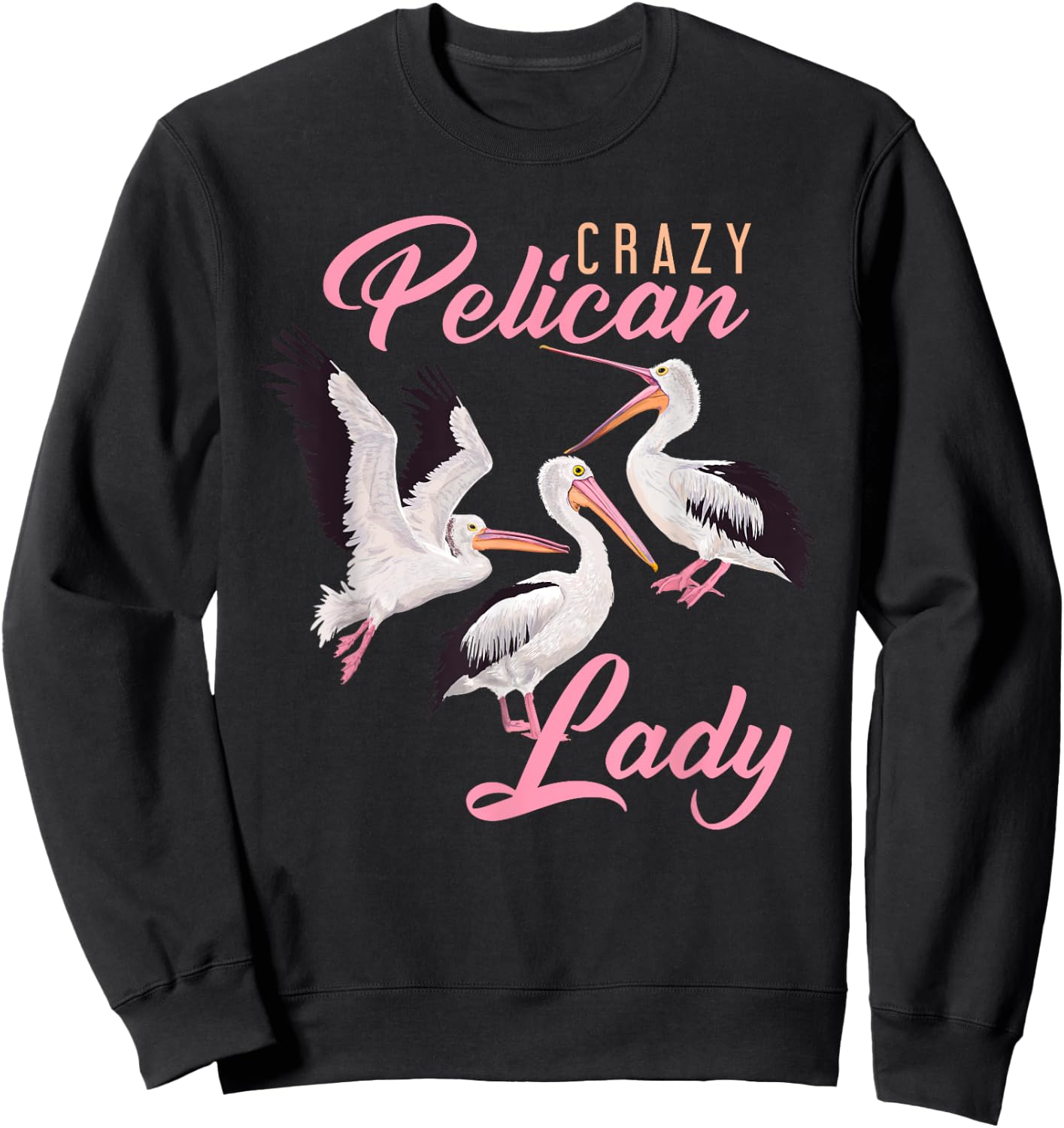 Pelican Lady Ornithologist Women Gift Pelican Sweatshirt - Sweatshirt | Black