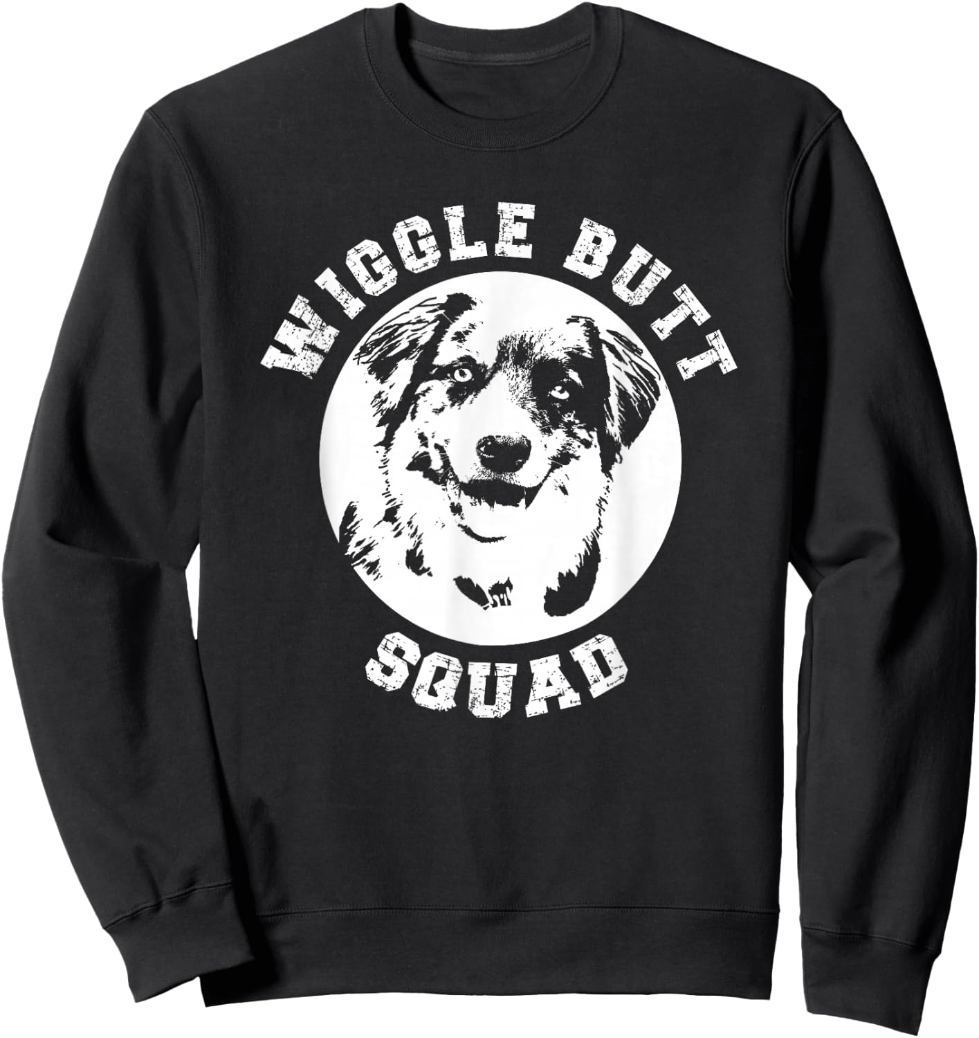 Funny Australian Shepherd Wiggle Butt Squad for Aussie Mom Sweatshirt - Sweatshirt | Black