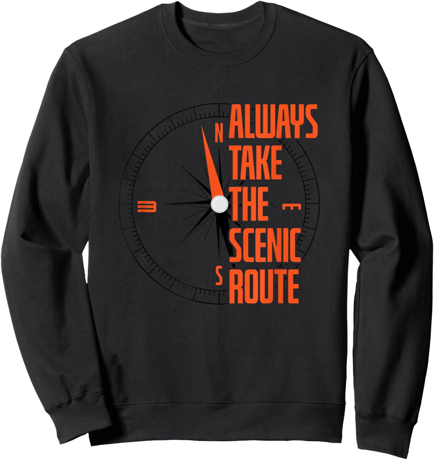 Always Take The Scenic Route Hiking Sweatshirt - Sweatshirt | Black