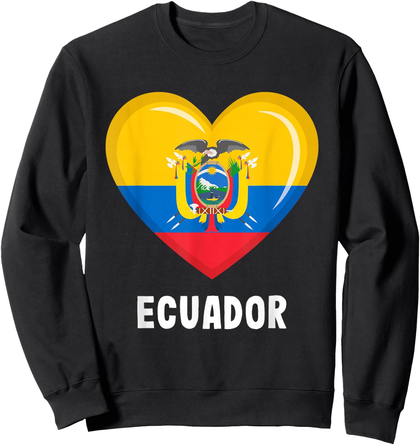 Ecuador Flag Jersey | Ecuadorian Sweatshirt - Sweatshirt | Black