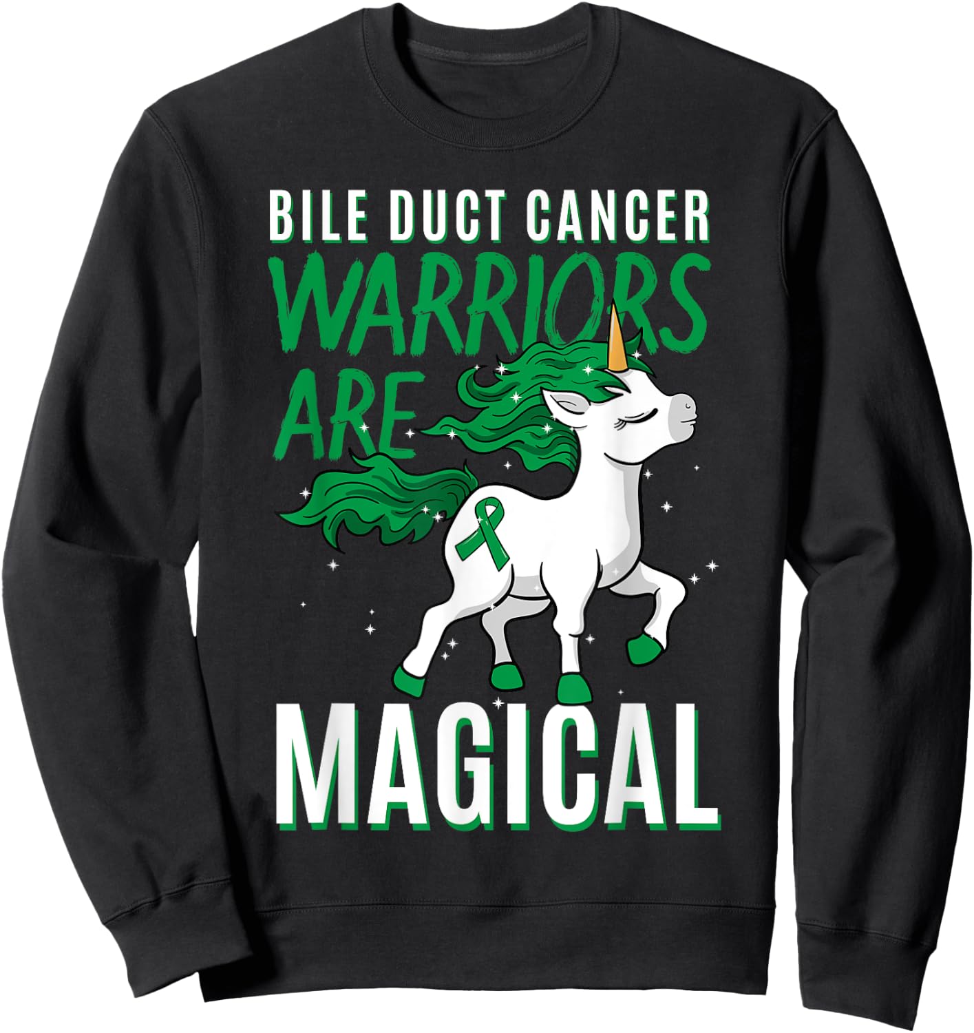 Bile Duct Cancer Awareness Cholangiocarcinoma Unicorn Lover Sweatshirt - Sweatshirt | Black