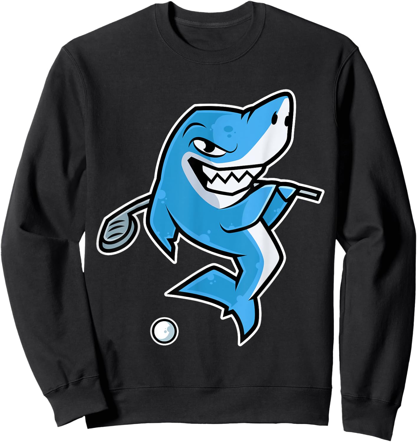 Shark Golf Player Golfer Golfing Funny Kids Boys Sweatshirt - Sweatshirt | Black