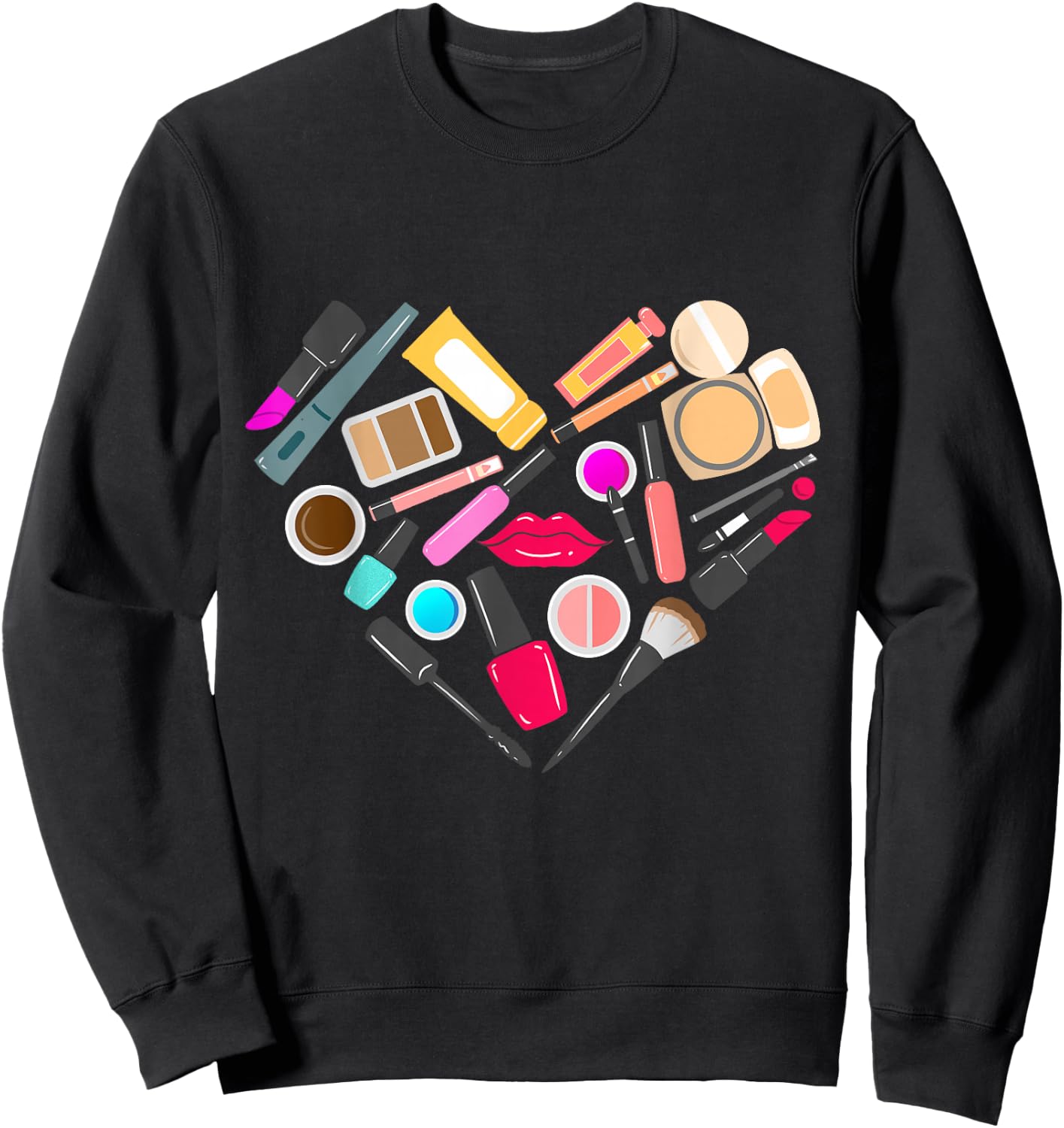 Makeup Artist Heart Beautician Sweatshirt - Sweatshirt | Black