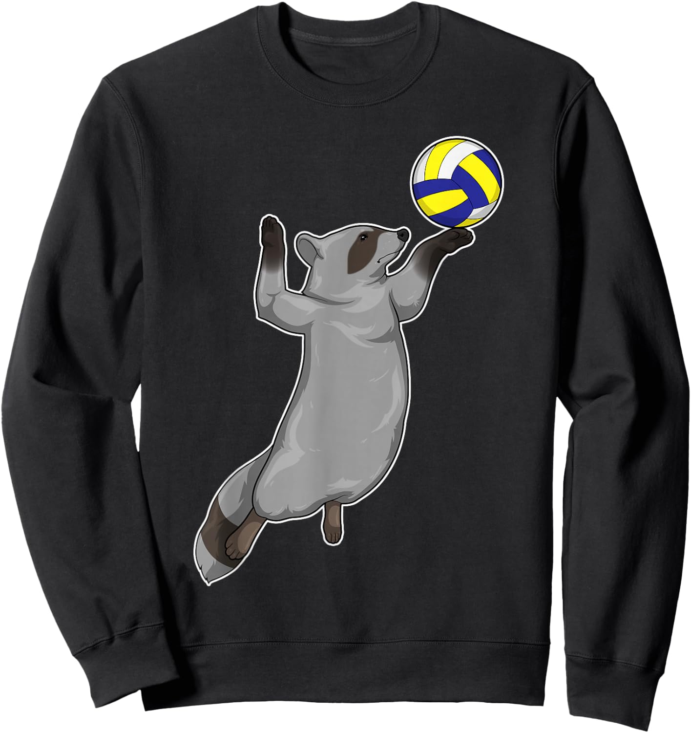 Raccoon Volleyball player Volleyball Sports Sweatshirt - Sweatshirt | Black