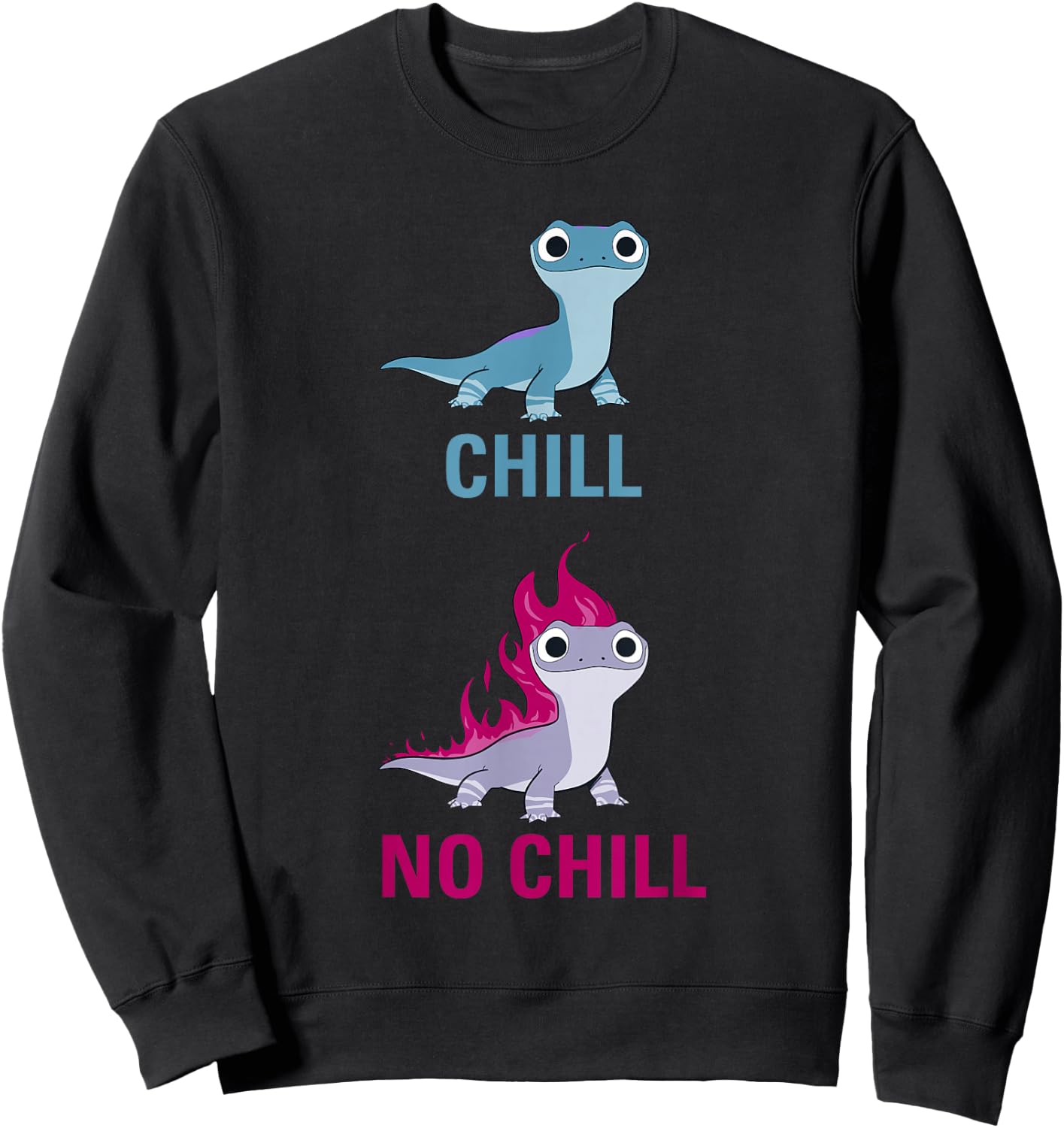 Disney Frozen 2 Salamander Chill vs No Chill Sweatshirt - Sweatshirt | Black