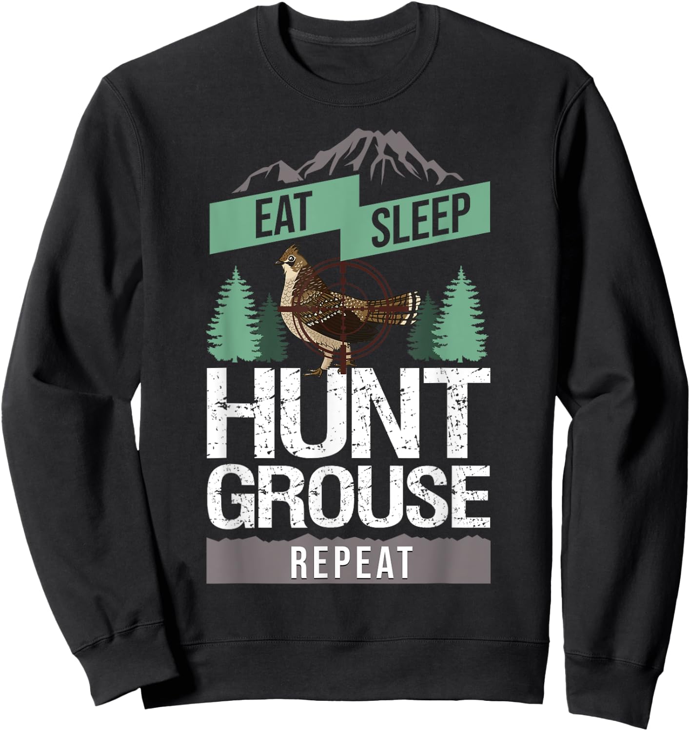 Ruffed Grouse Hunting Bird Spruce Grouse Sweatshirt - Sweatshirt | Black