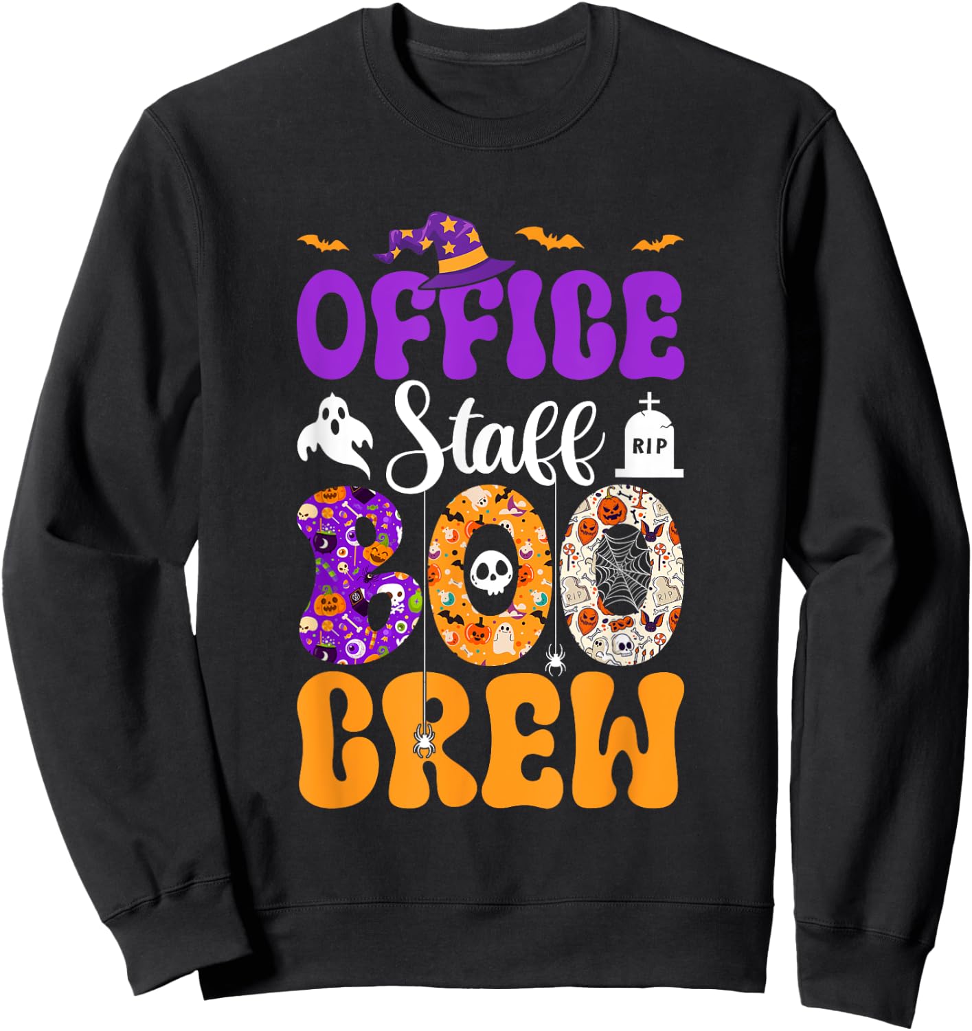 Office Staff Boo Crew Matching Autumn Halloween Costume Sweatshirt - Sweatshirt | Black