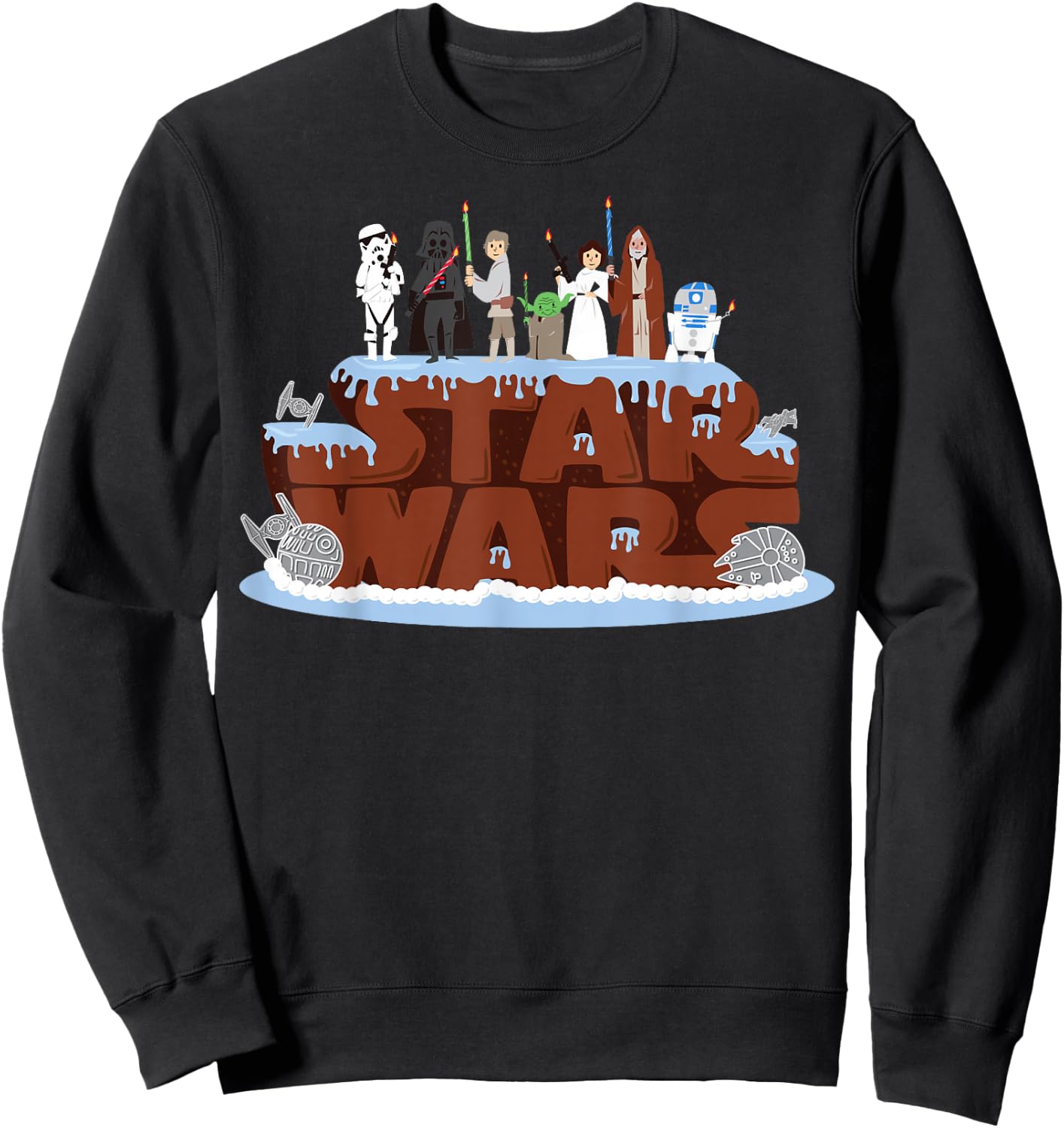 Star Wars Character Birthday Cake Sweatshirt - Sweatshirt | Black