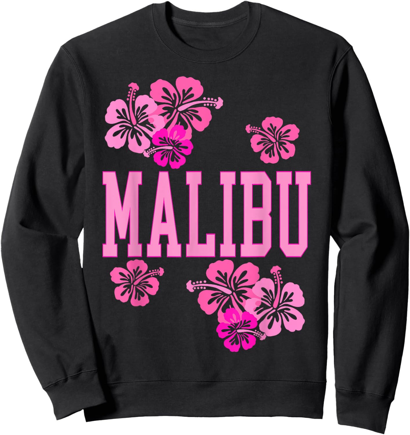 Preppy Varsity Pink Malibu California Teen Girls Sweatshirt - Sweatshirt | Black