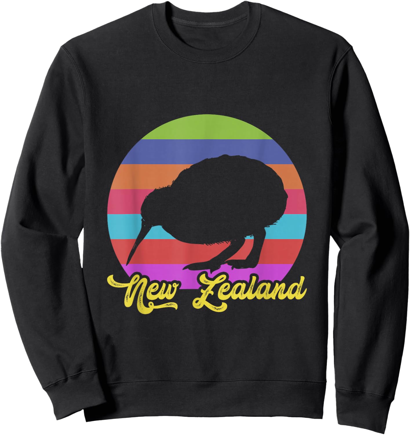 Cute Bird Lover colorful NZ Kiwi New Zealand Sweatshirt - Sweatshirt | Black