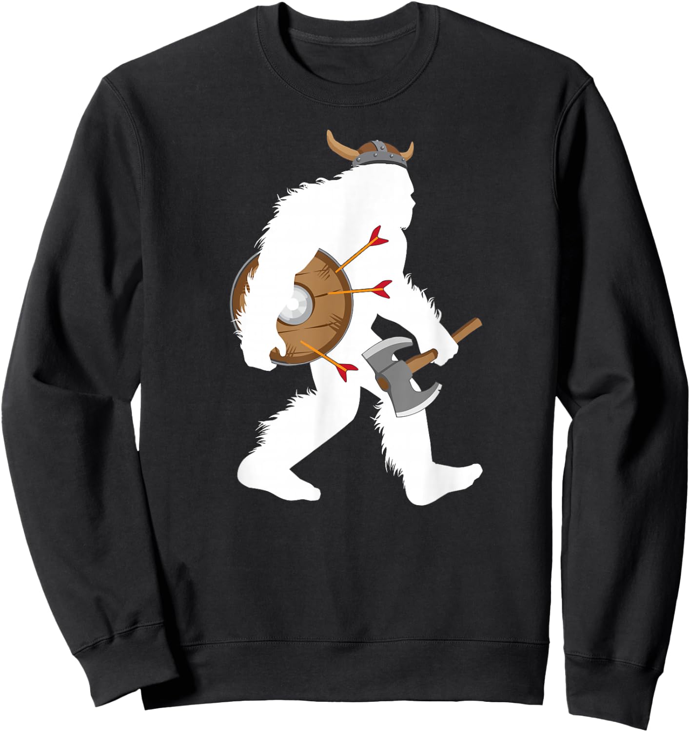Bigfoot Viking Cryptid Norse Myth Sasquatch Sweatshirt - Sweatshirt | Black