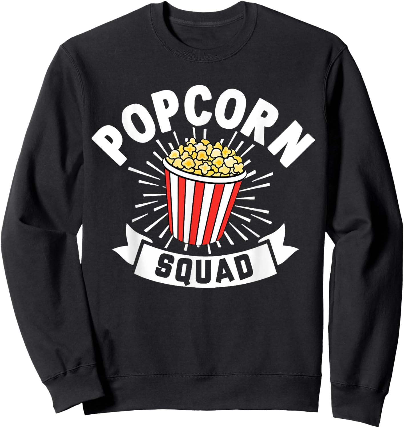 Popcorn Squad Funny Matching For Girls Cinema Movie Night Sweatshirt - Sweatshirt | Black
