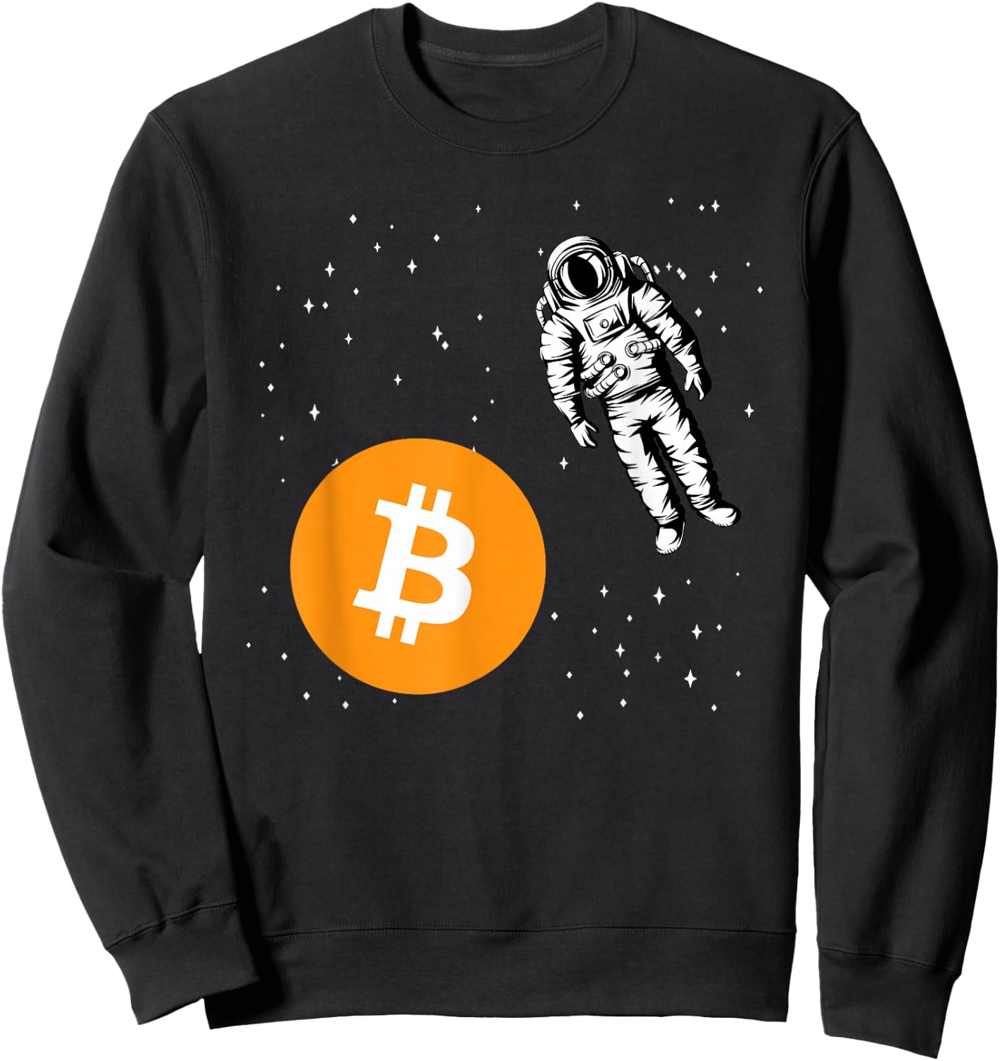 Astronaut BTC To The Moon - Crypto Trader Bitcoin Investor Sweatshirt - Sweatshirt | Black