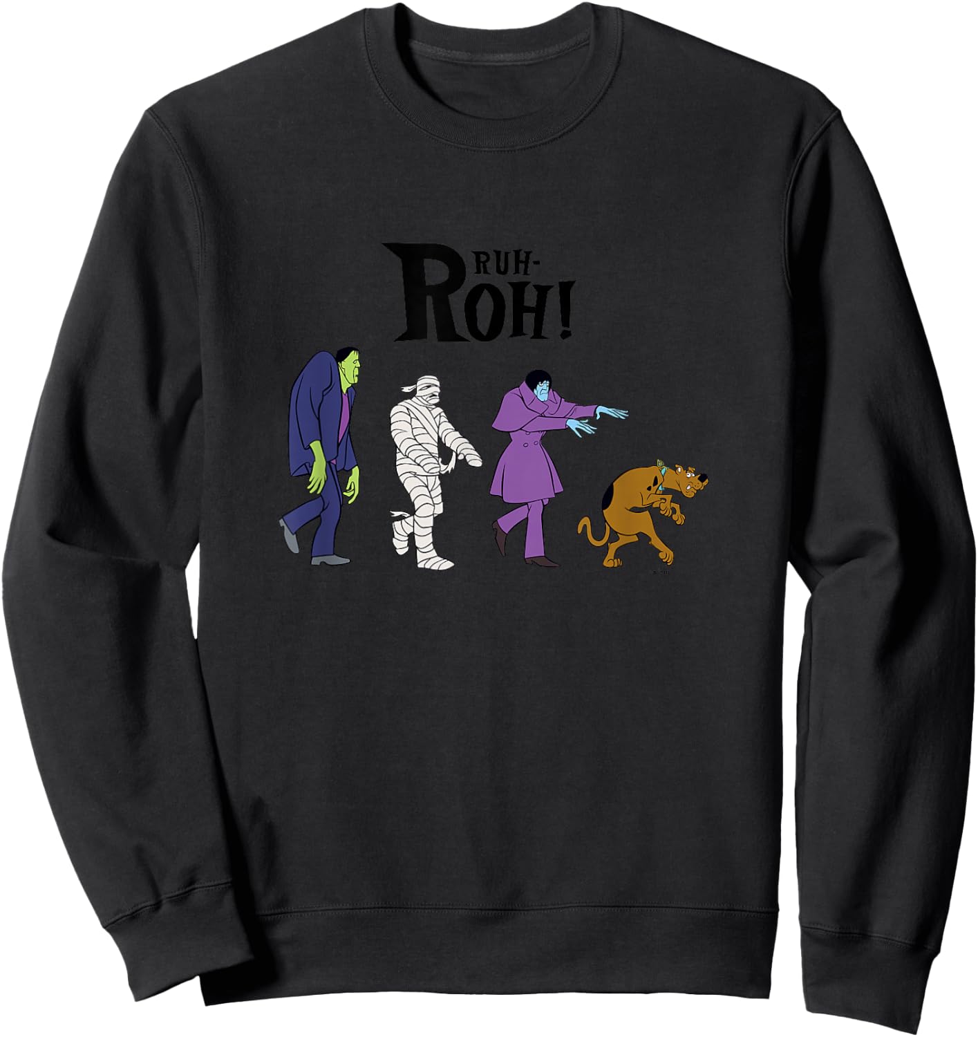 Scooby-Doo Halloween Vintage Spooky Monster Creep Ruh-Roh! Sweatshirt - Sweatshirt | Black