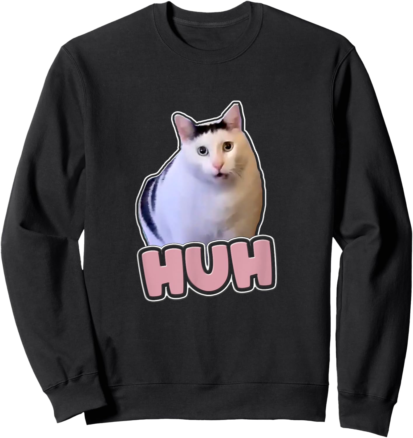 Huh Cat Shirt - Huh Cat Women Sweatshirt - Sweatshirt | Black
