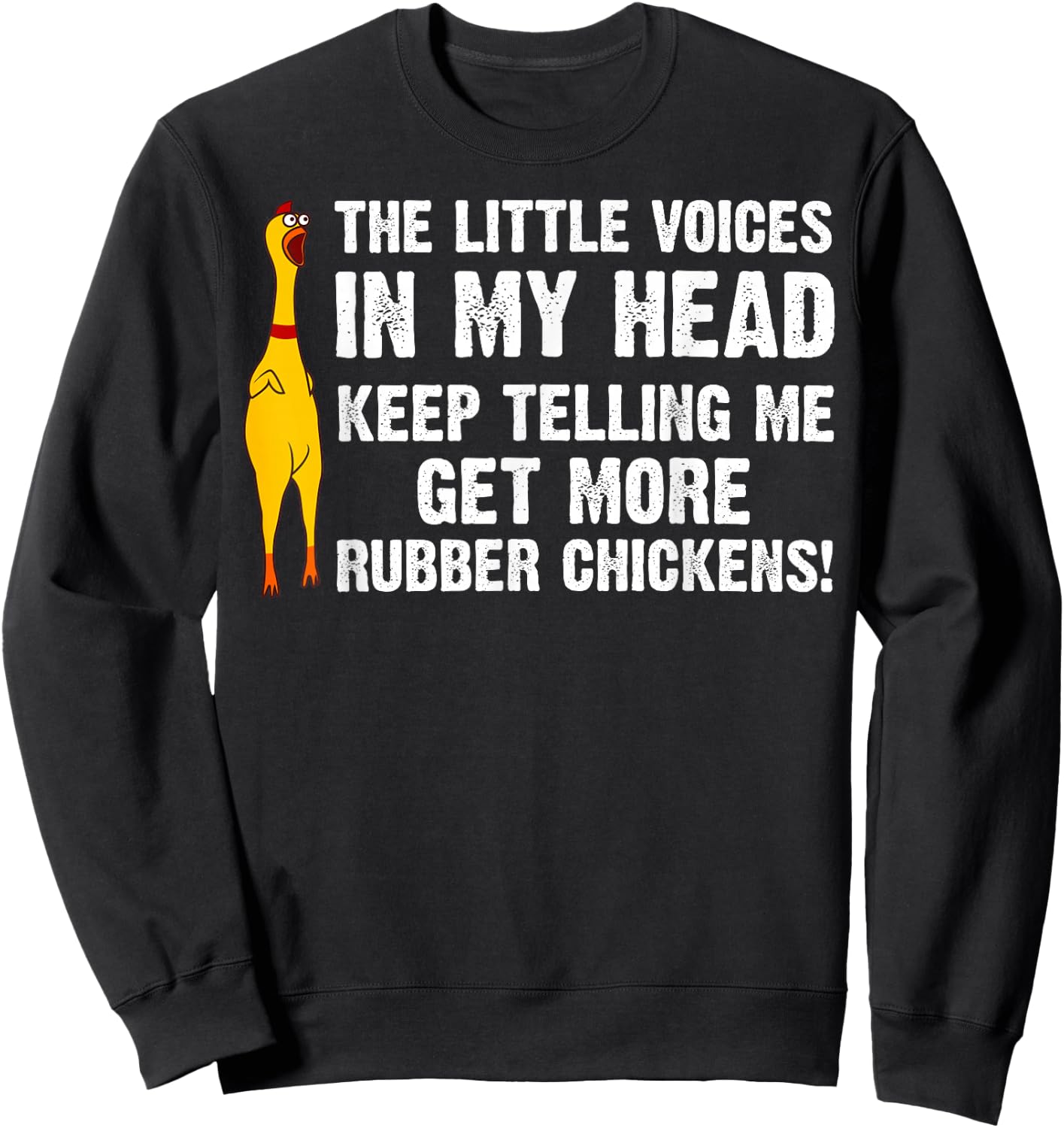 Funny Rubber Chicken Gift Men Women Rubber Chicken Costume Sweatshirt - Sweatshirt | Black