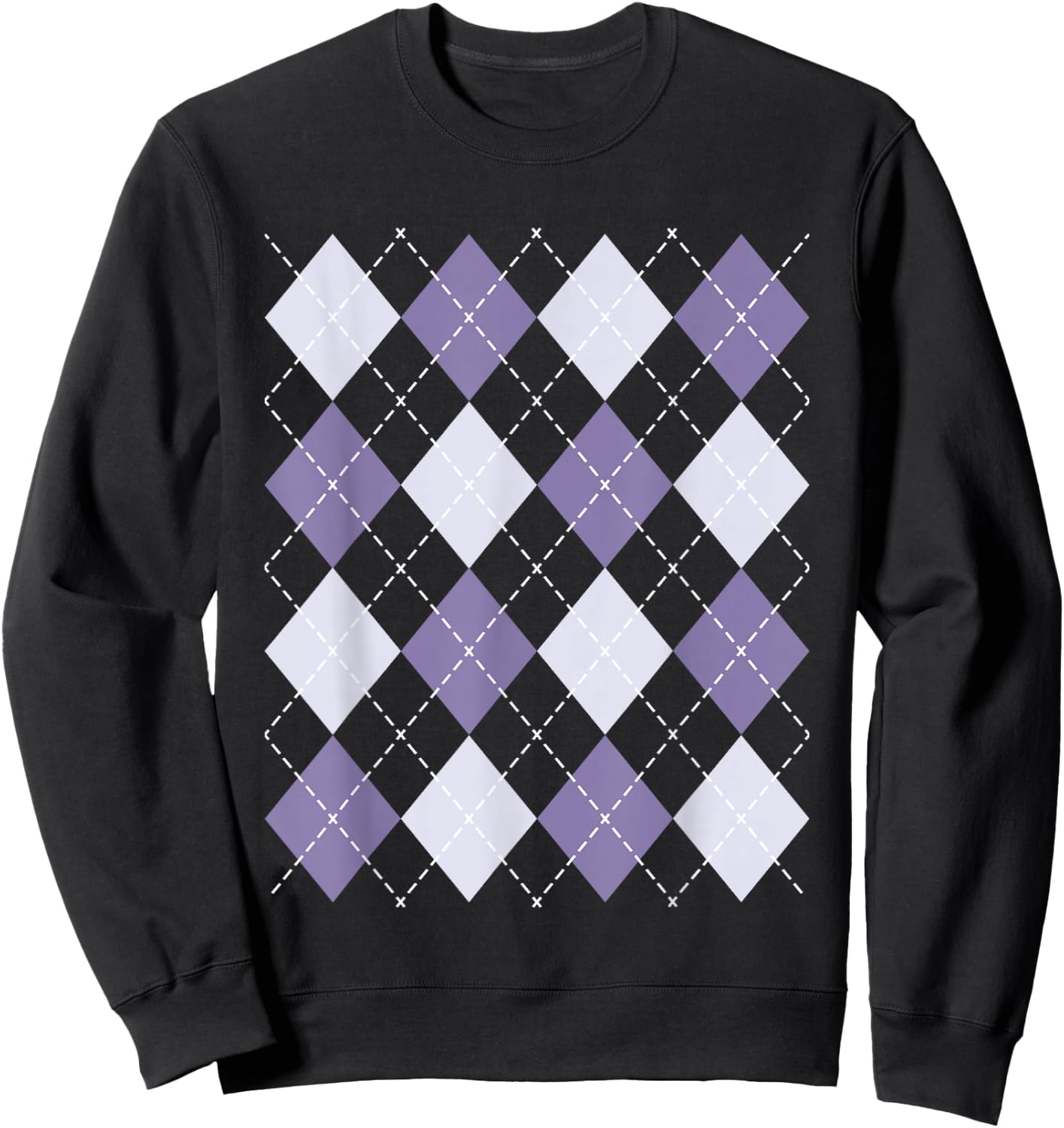 Argyle 50s Rockabilly 1950s Sock Hop Women Men Vintage 60s Sweatshirt - Sweatshirt | Black