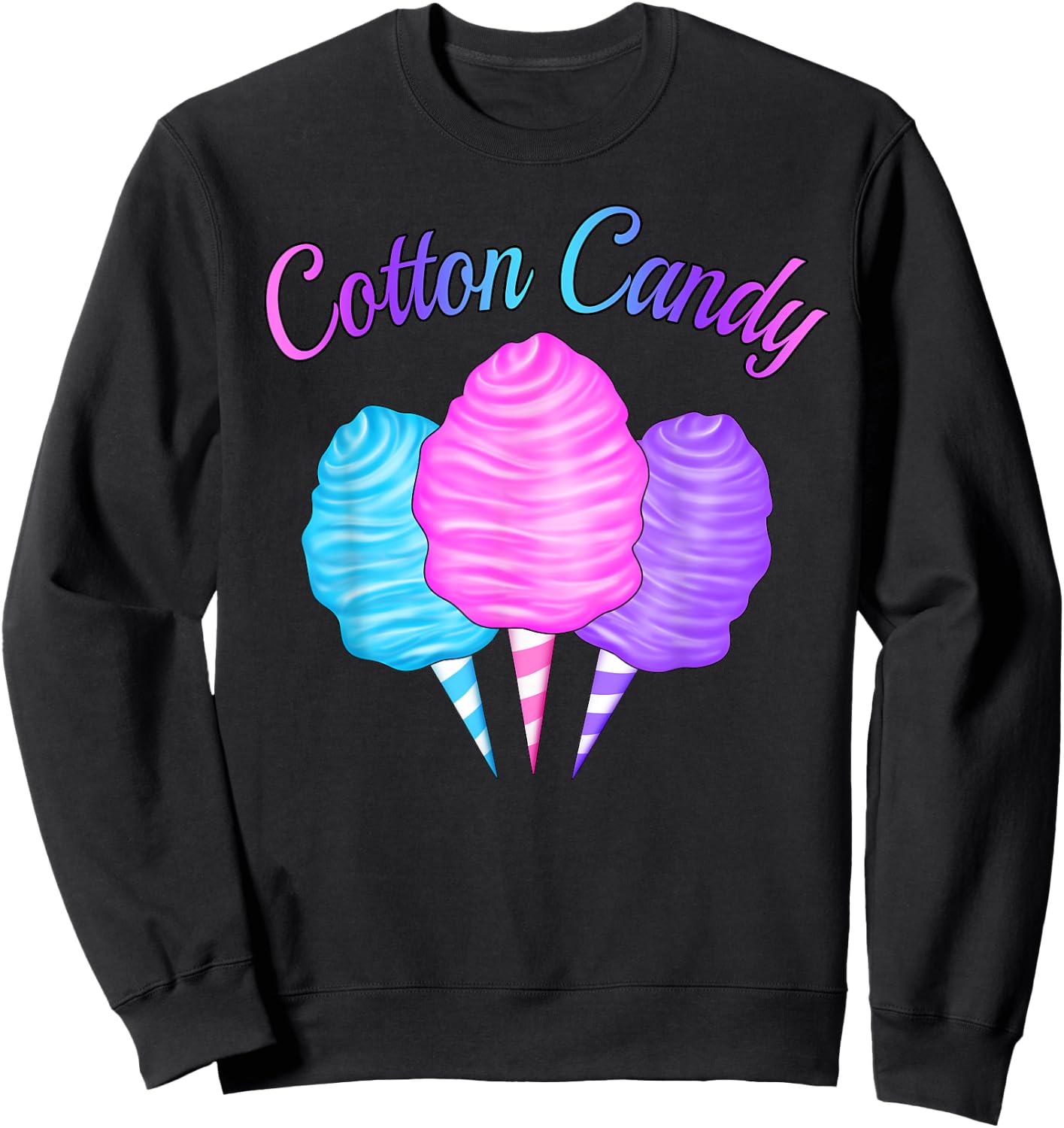 Cute Candy Cone Pink Blue Purple Candy Tester Queen Girl Sweatshirt - Sweatshirt | Black