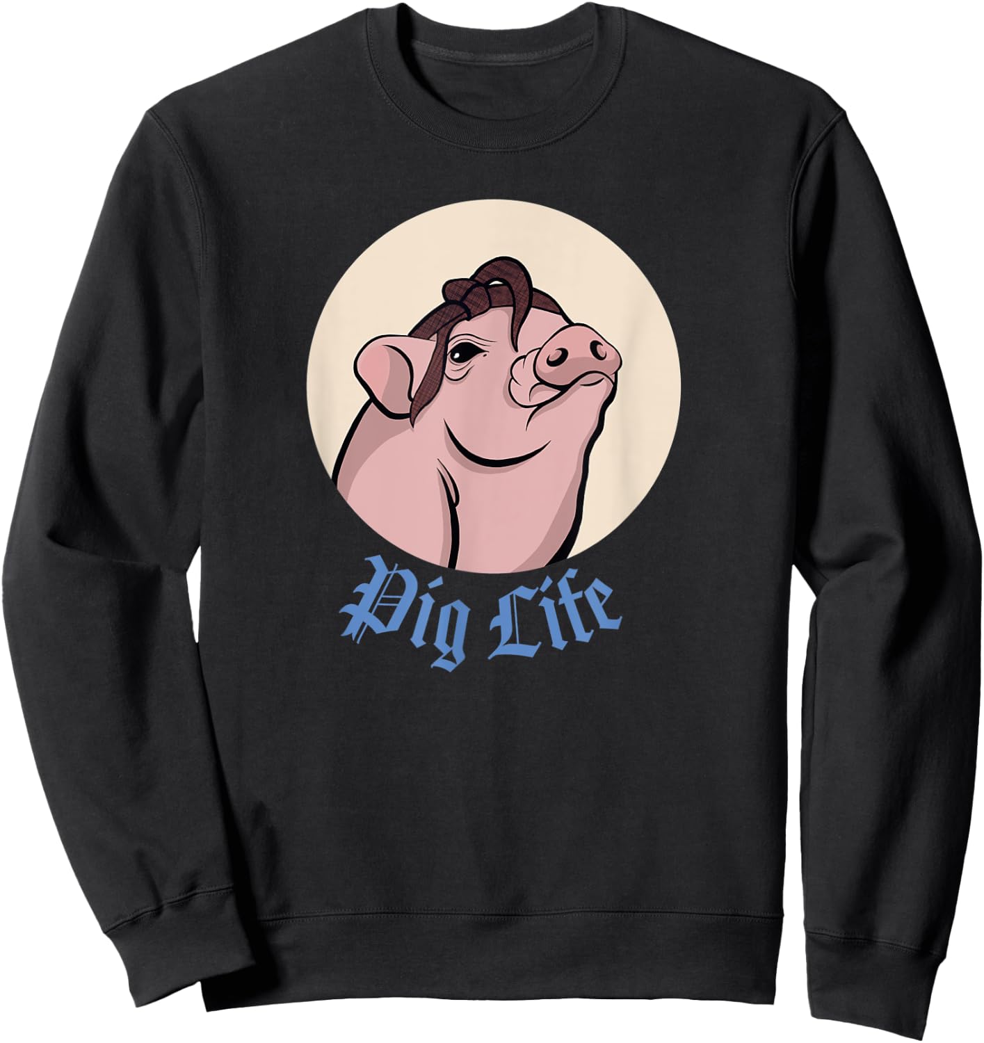 Piggy Lovers Tough Pig - Pig Life Mini Pig Sweatshirt - Sweatshirt | Black
