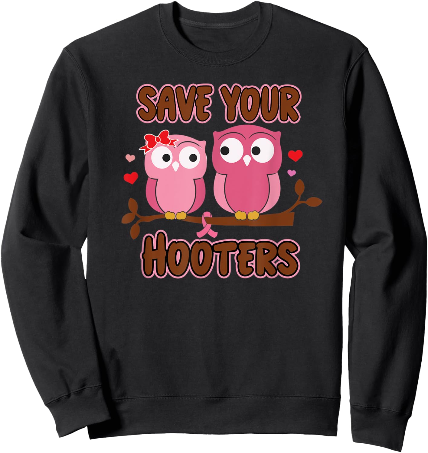 Breast Cancer Save Hooters Fight Breast Cancer Sweatshirt - Sweatshirt | Black
