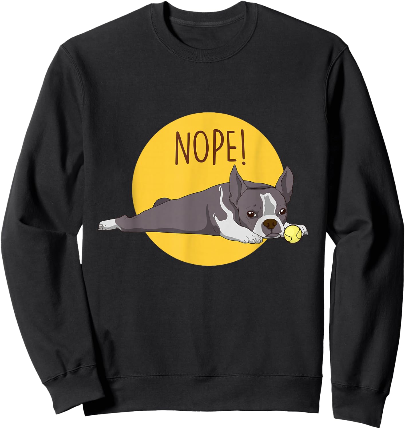 Boston Terrier Dog Shirt Lazy Boston Terrier Mom Dad Sweatshirt - Sweatshirt | Black