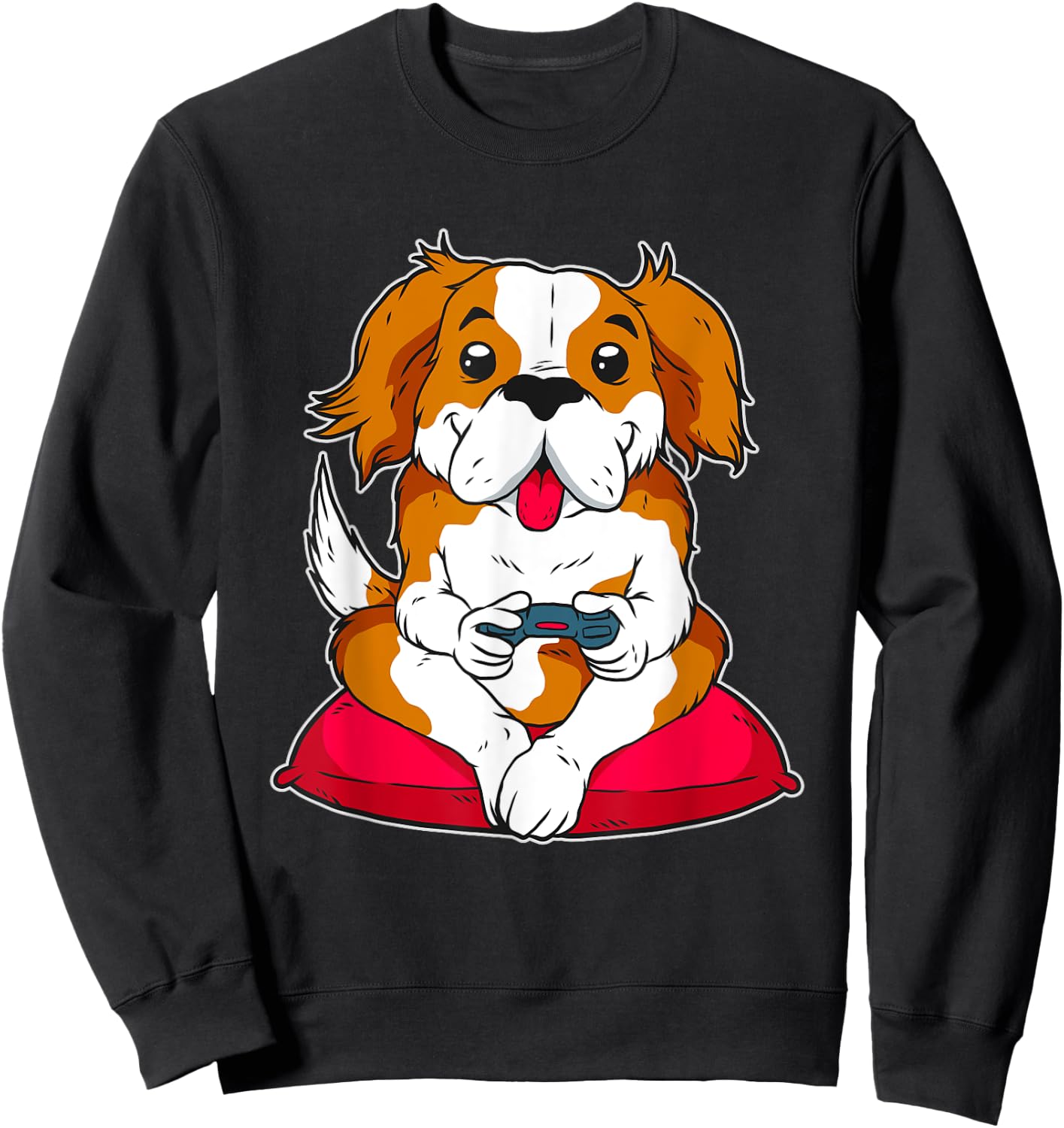 Cute Gamer Dog Gaming Women Sweatshirt - Sweatshirt | Black