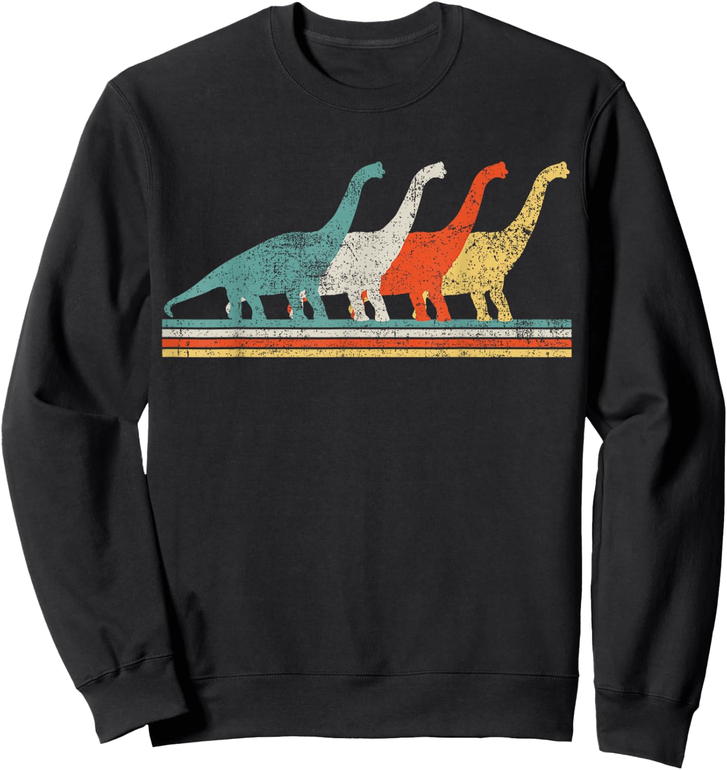 Brachiosaurus Dinosaur Retro Gift Sweatshirt - Sweatshirt | Black