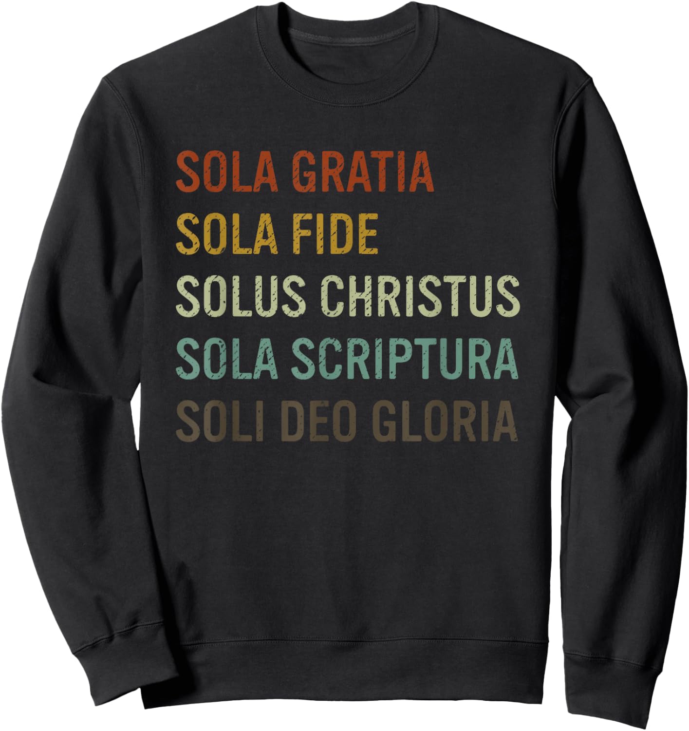 5 Solas Scriptura Christian Bible Theology Retro Sweatshirt - Sweatshirt | Black