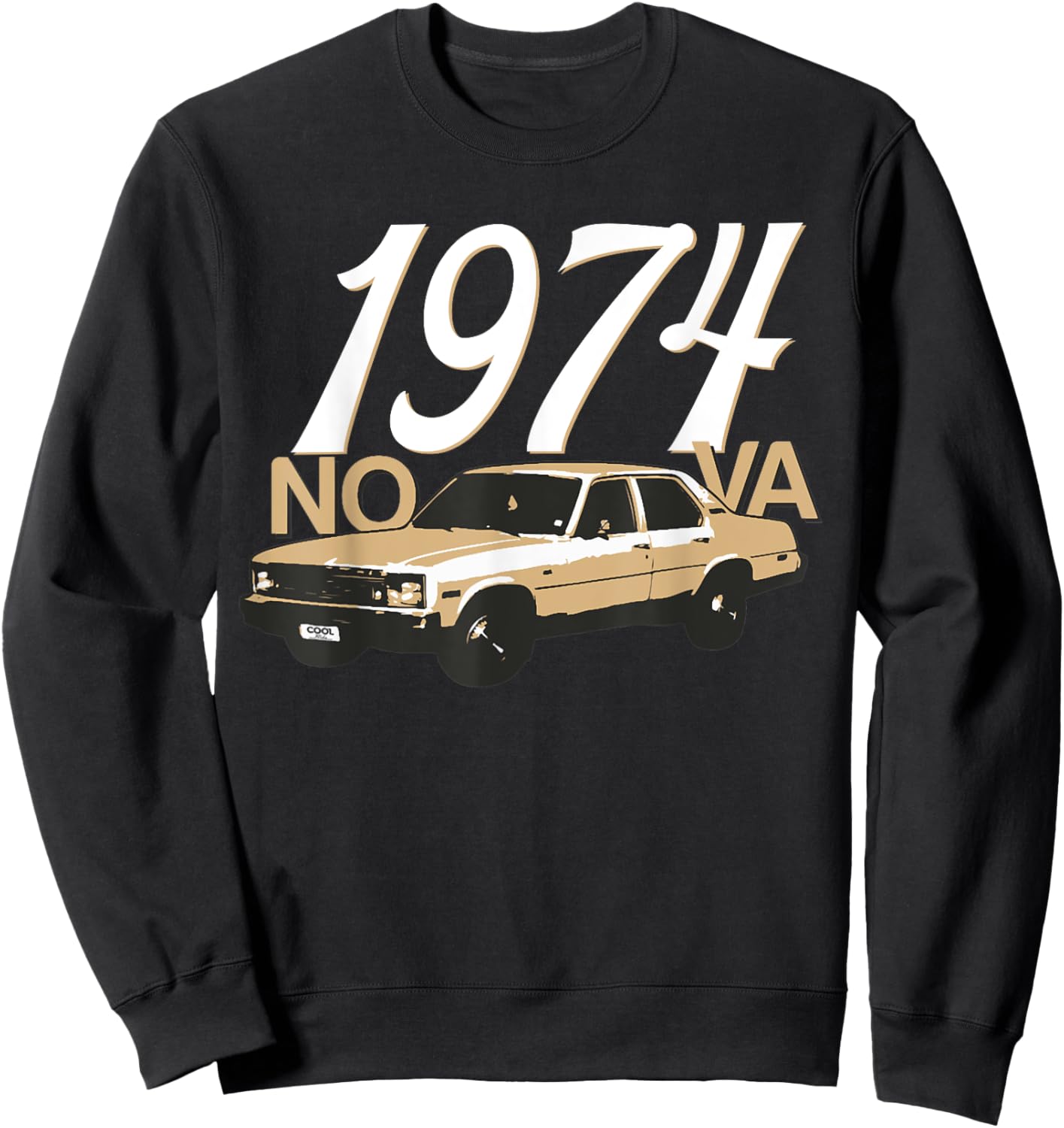 1974 74 Chevys Nova 2 Classic Car Old School Muscle Car Sweatshirt - Sweatshirt | Black
