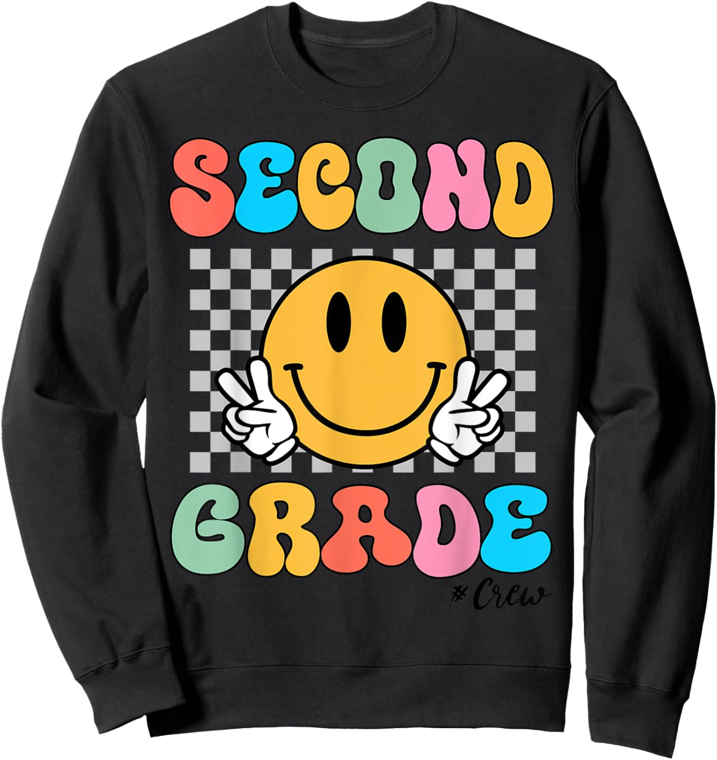 Back To School Second Grade Crew Cute Teacher Kids Teen Boy Sweatshirt - Sweatshirt | Black