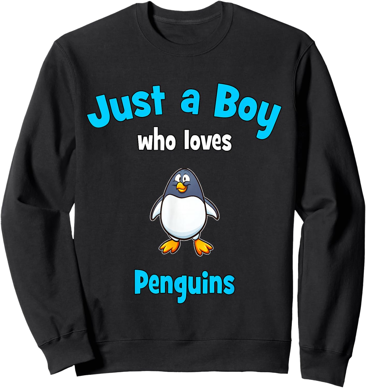 Penguin Shirt for Boys | Children's Penguin Sweatshirt - Sweatshirt | Black