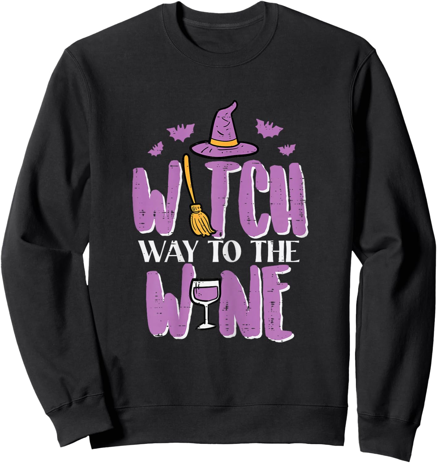 Halloween Witch Way To Funny Pun Costume Party Mom Women Sweatshirt - Sweatshirt | Black