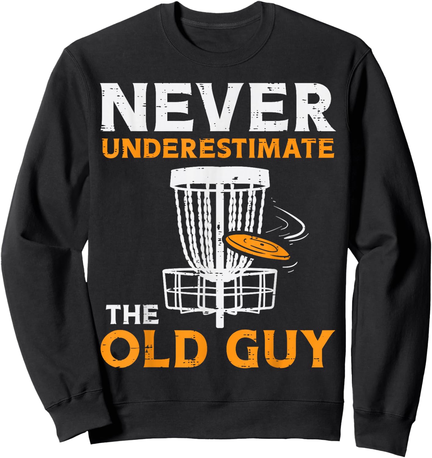 BoredKoalas Never Underestimate Old Guy Disc Golf Frisbee Golfing Golfer - Men's Black Short Sleeve Classic Fit - Small Sweatshirt - Sweatshirt | Black