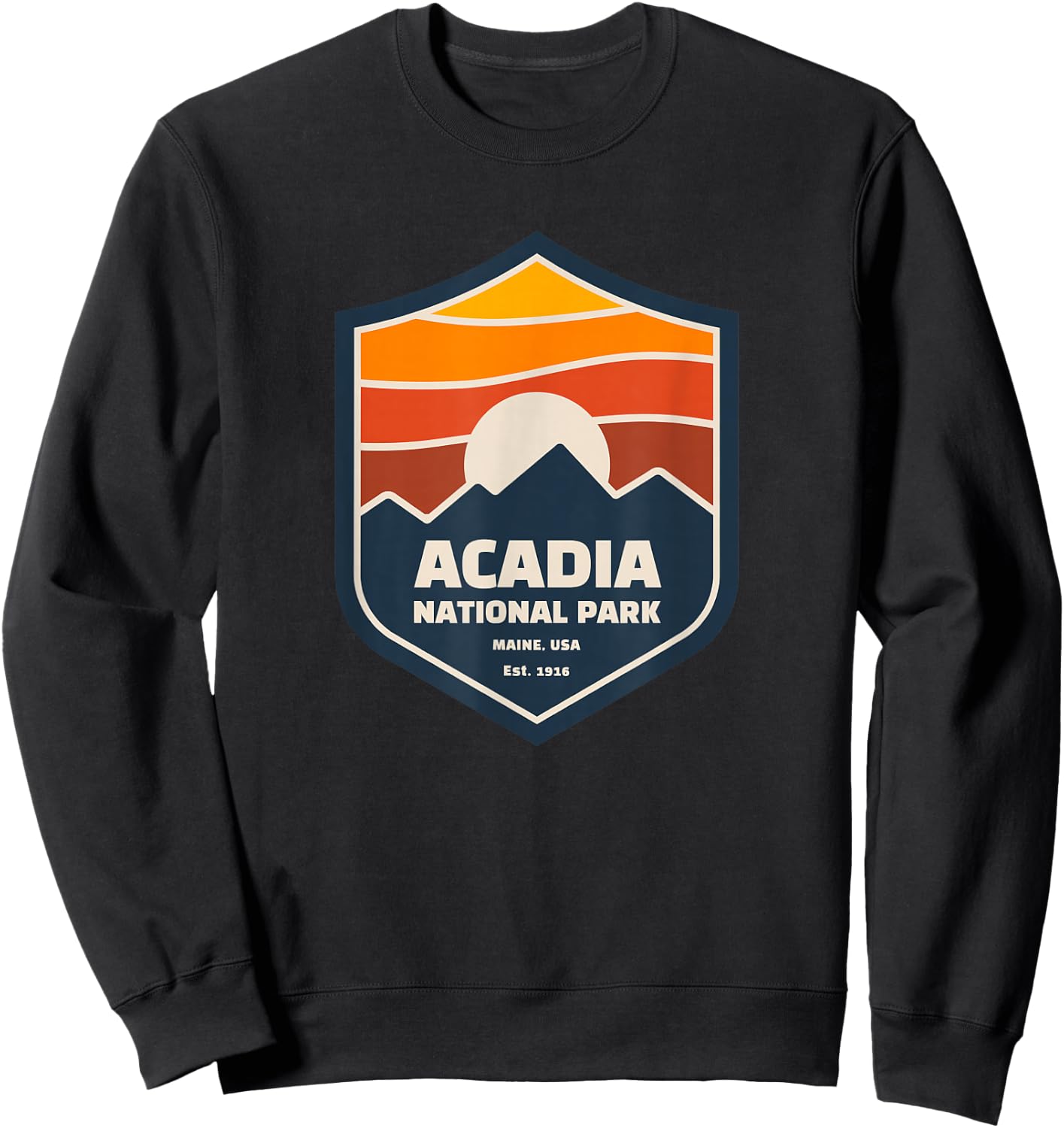 Family Vacation Gift - Retro Acadia National Park Sweatshirt - Sweatshirt | Black