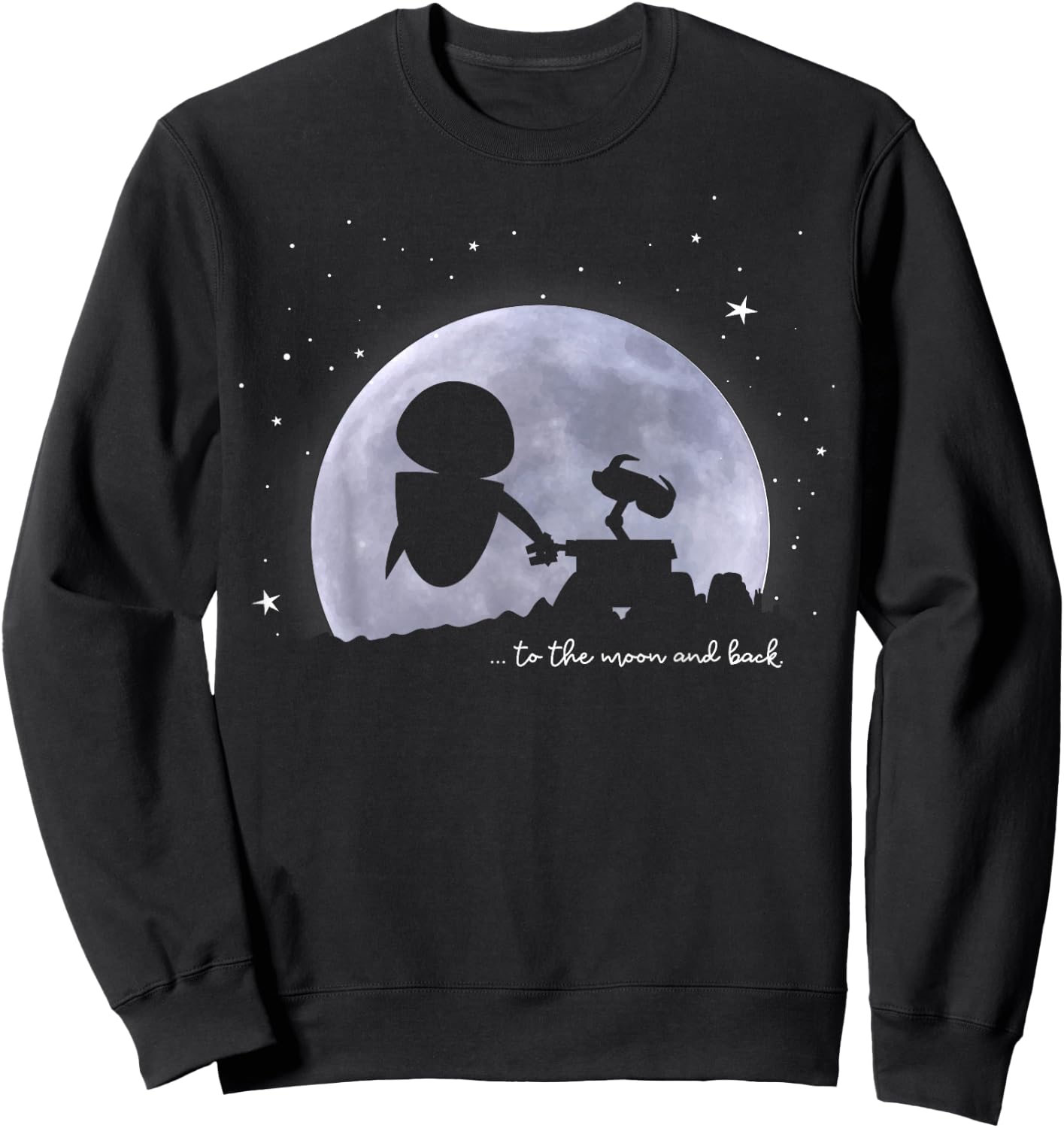 Disney Pixar Wall-E & Eve To The Moon And Back Sweatshirt - Sweatshirt | Black