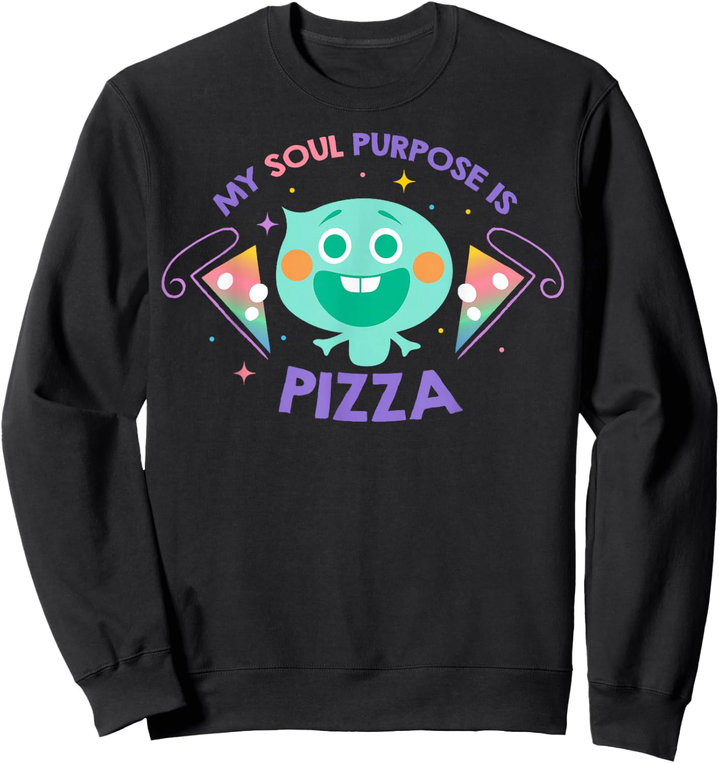 Disney Pixar Soul My Soul Purpose Is Pizza Sweatshirt - Sweatshirt | Black