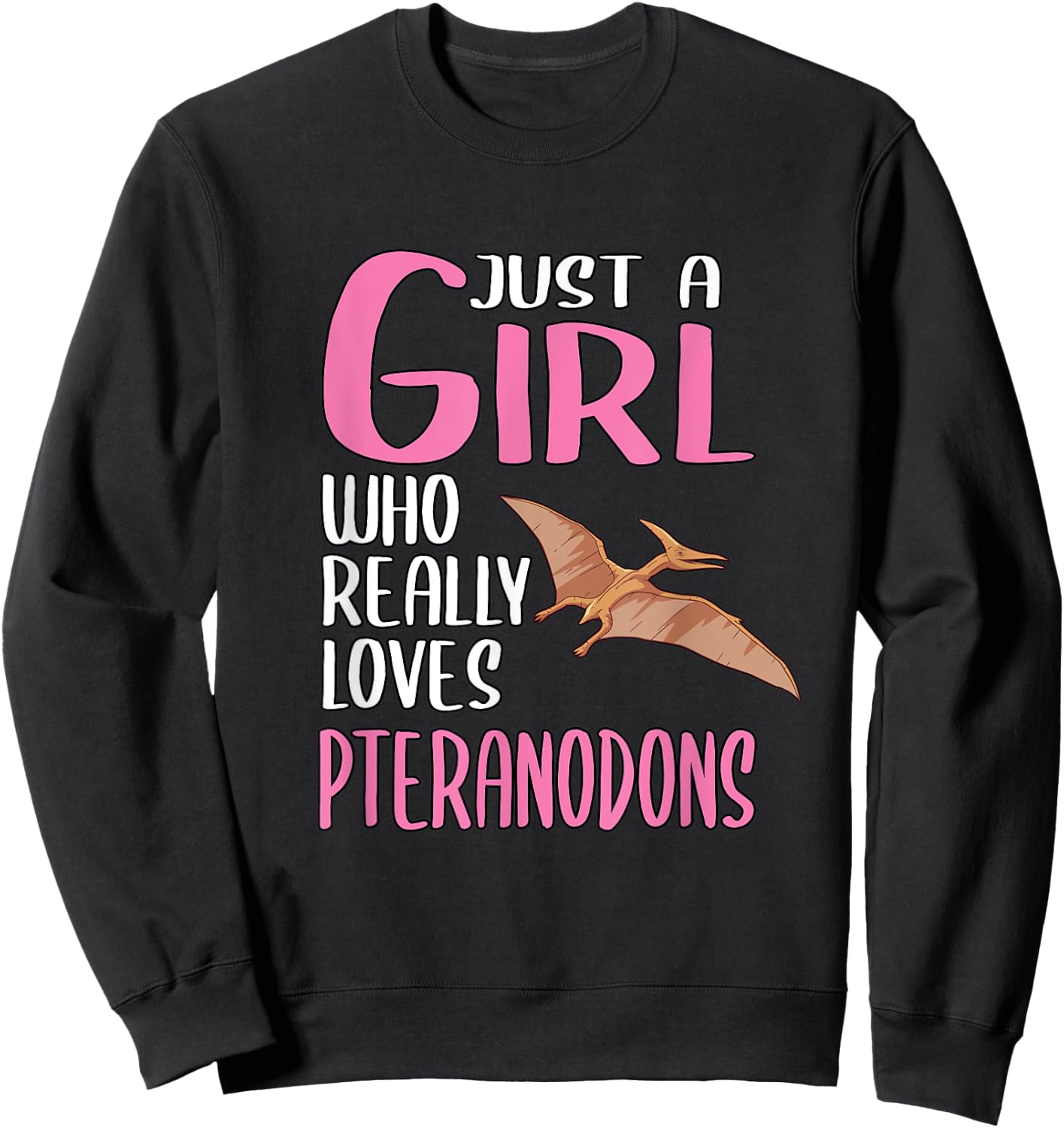 Dinosaurs Just A Girl Who Really Loves Pteranodons Sweatshirt - Sweatshirt | Black