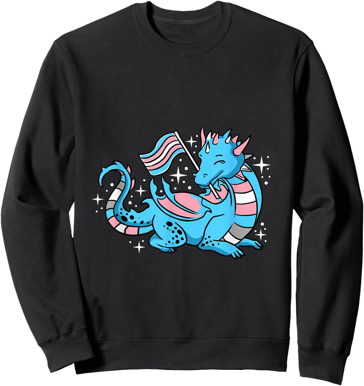 Trans Pride Dragon Sweatshirt - Sweatshirt | Black