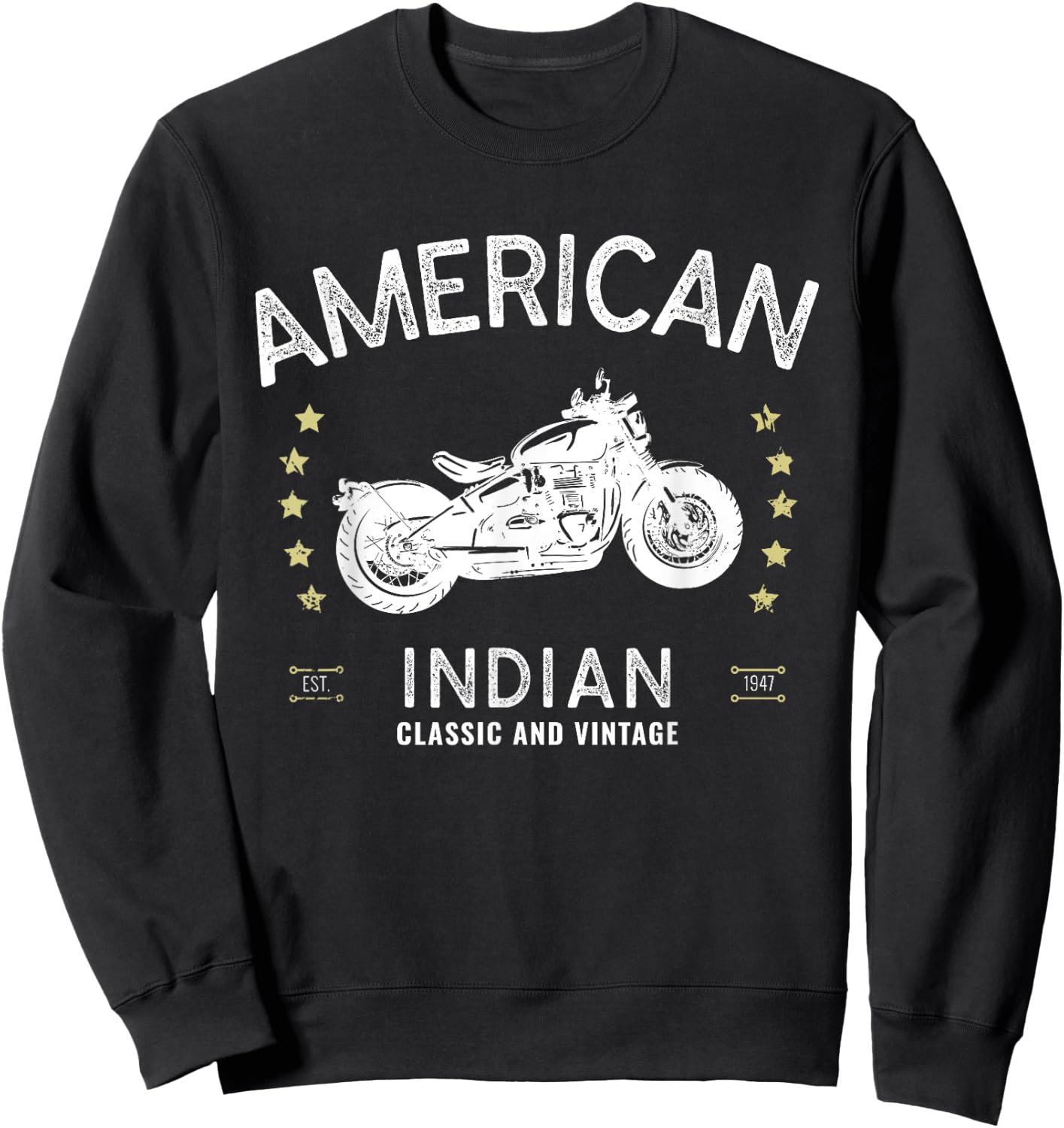 Retro Vintage American Motorcycle Indian Biker Club Sweatshirt - Sweatshirt | Black