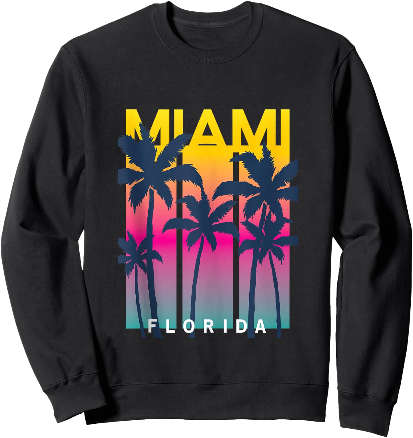 Cool Miami Florida Graphic Design , I Love Miami, Miami Sweatshirt - Sweatshirt | Black