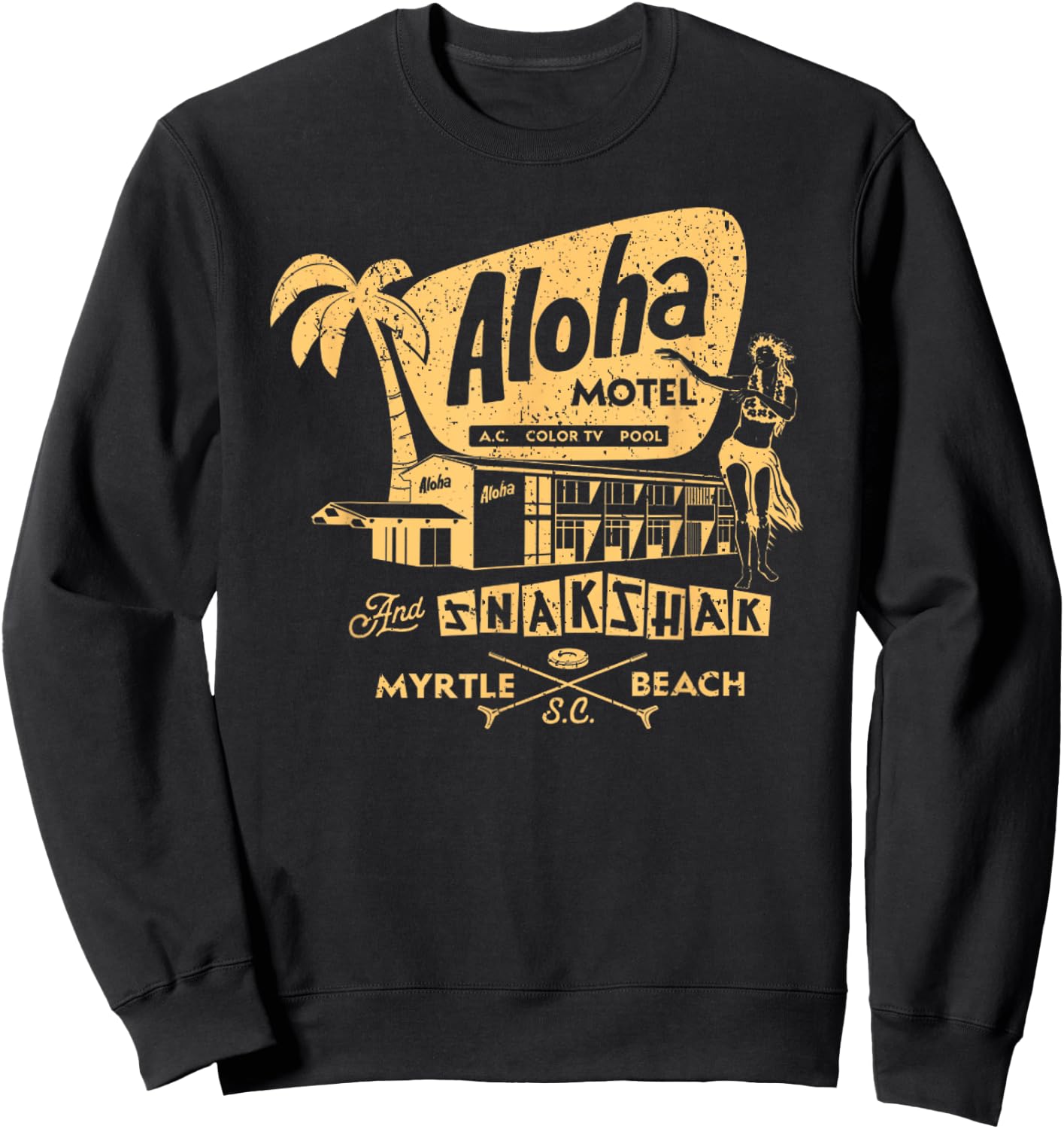 Aloha Summer Motel Vintage Sweatshirt - Sweatshirt | Black