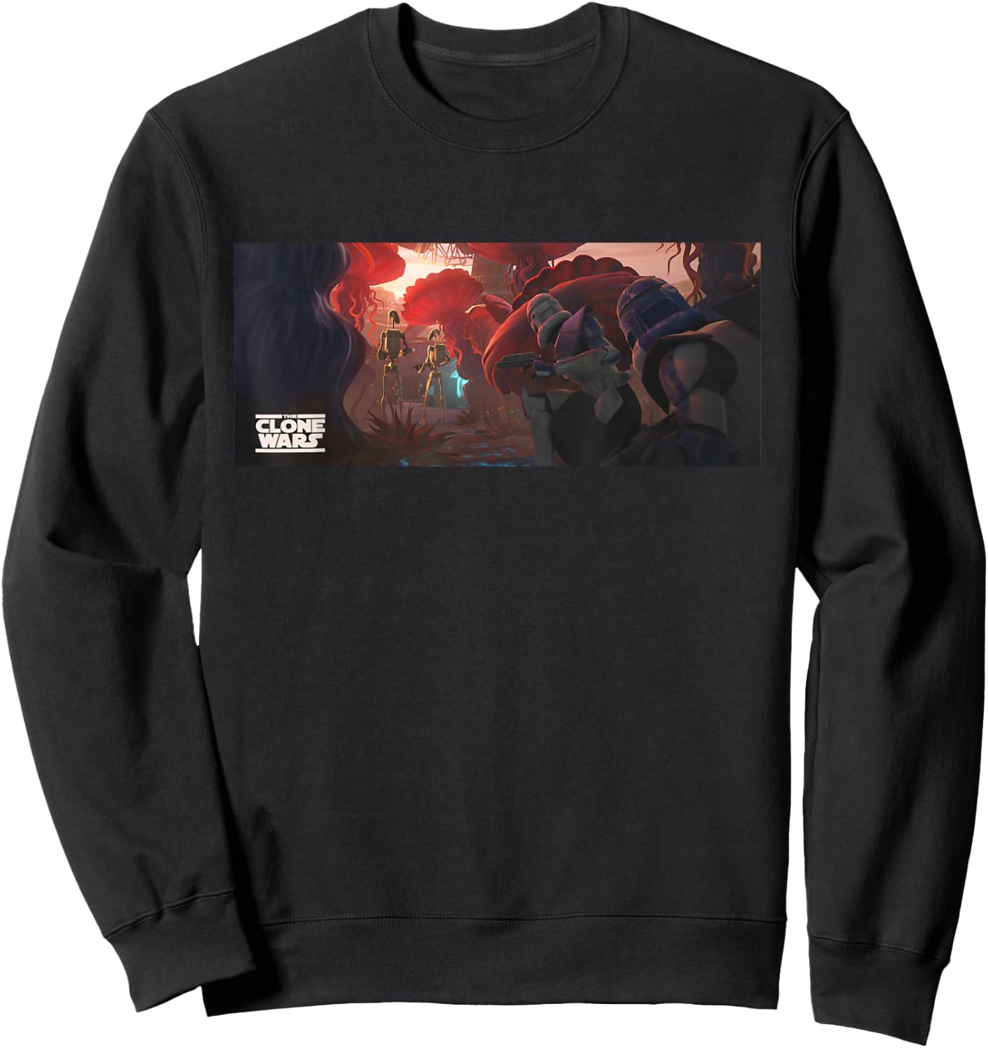 Star Wars The Clone Wars Battle Droids and Commander Rex Sweatshirt - Sweatshirt | Black