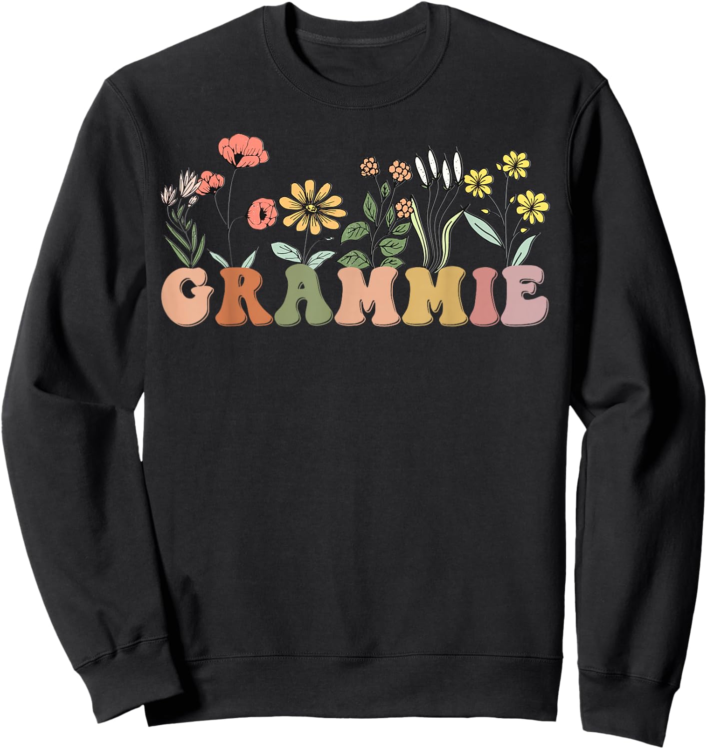 Wildflower Grammie , Family Love Grandma Sweatshirt - Sweatshirt | Black